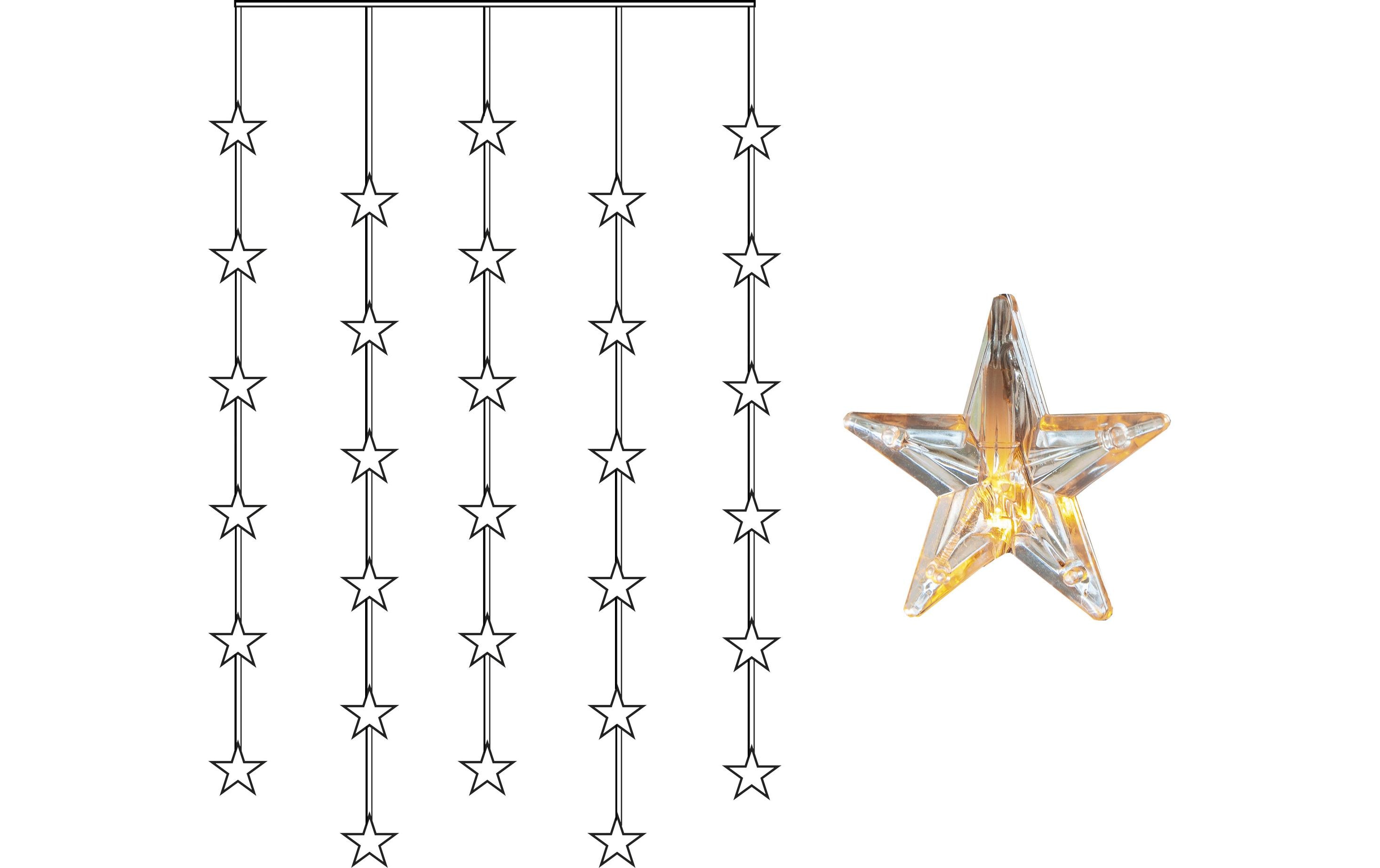 Star Trading LED-Lichtervorhang Sterne, Warmweiss, 30 LED – LED-Lichtervorhang von Star Trading