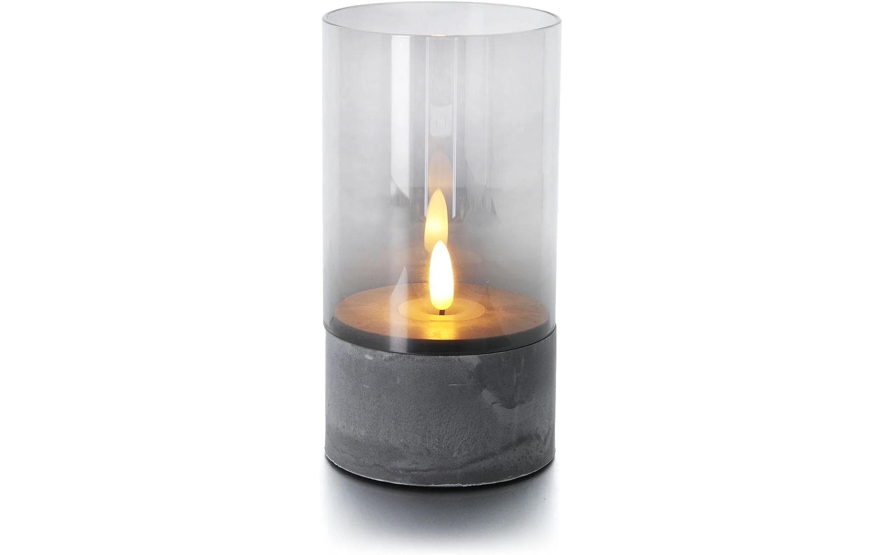 balthasar LED Kerze Gracia, Grau – LED-Kerze mit Timer von balthasar