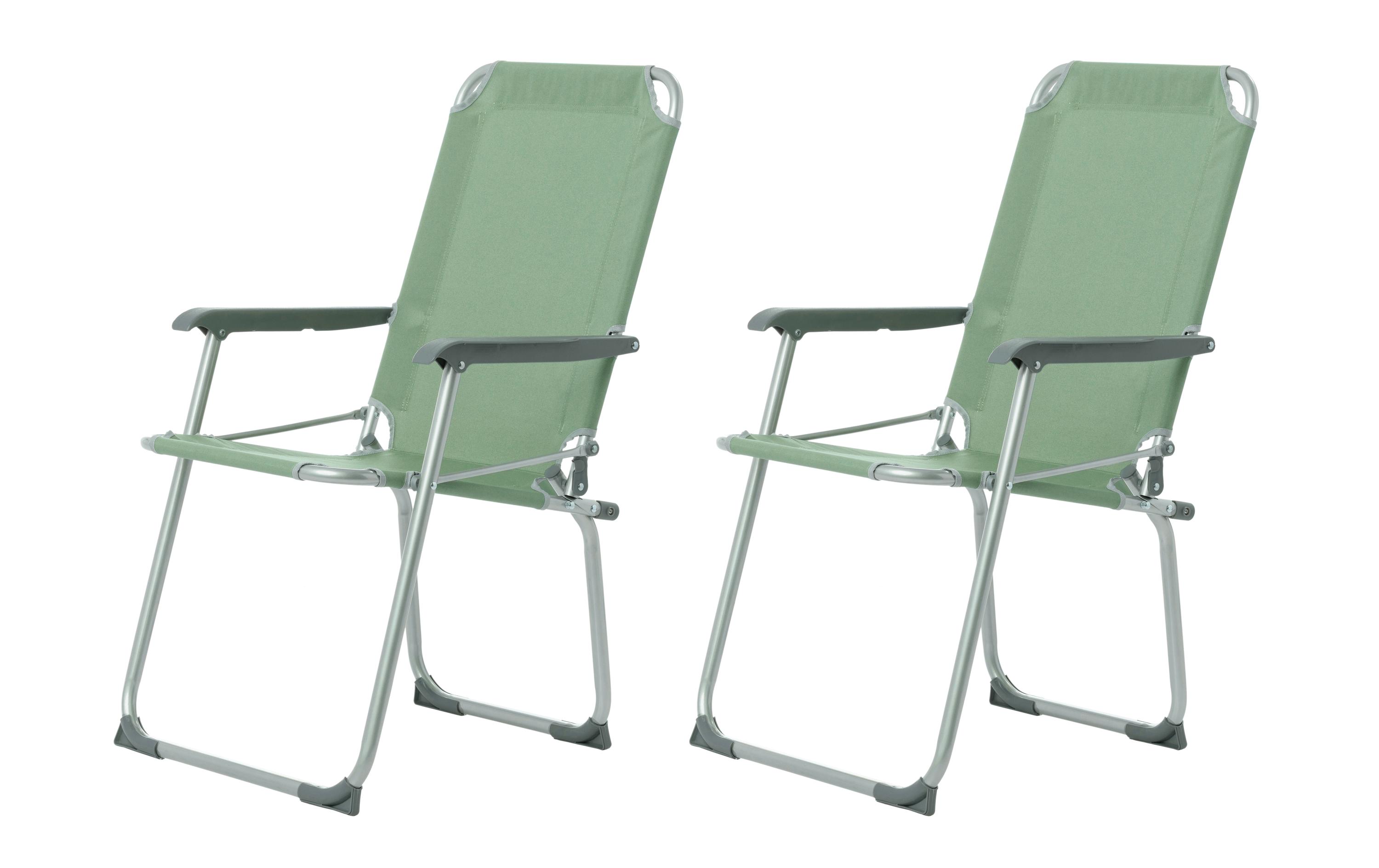 KOOR, Campingstuhl Comodo Vert, 2 Stück – KOOR Klappstuhl mit Armlehnen (2er-Set)