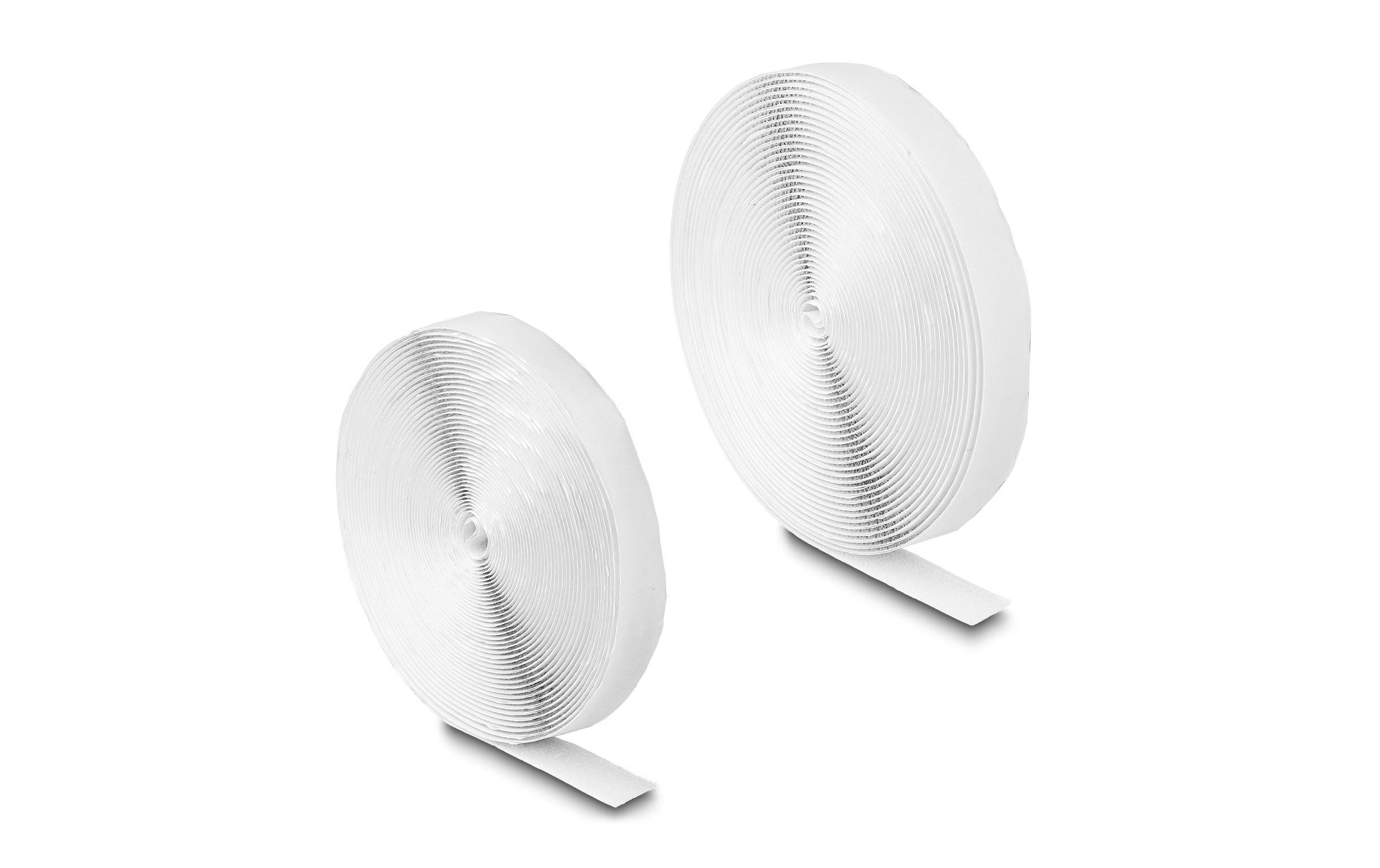 Delock Klettband 5 m x 20 mm mit Haft- und Flauschband, Weiss – Klettband von Delock