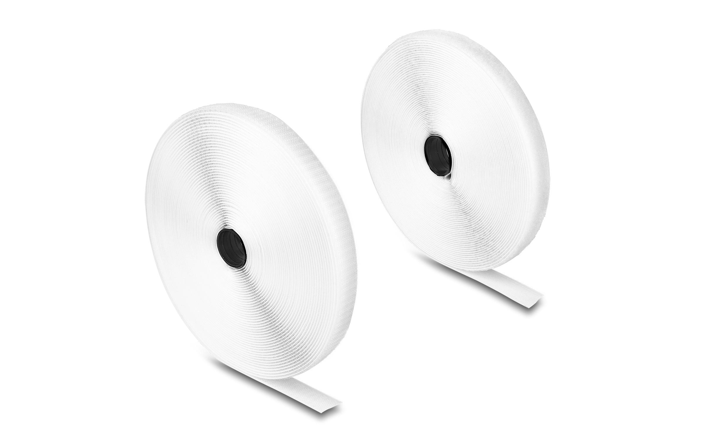 Delock Klettband 15 m x 20 mm mit Haft- und Flauschband Weiss – Klettband von Delock
