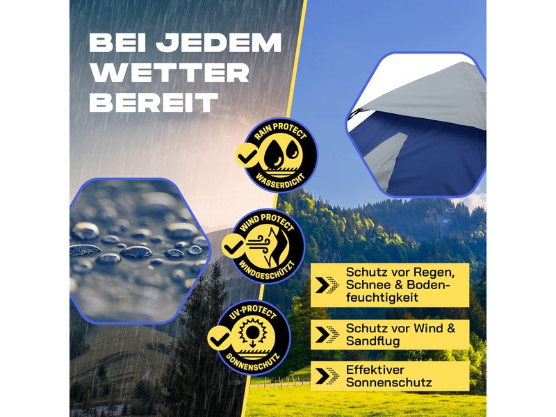 Where Tomorrow 3 Personen Zelt Blau Pop Up