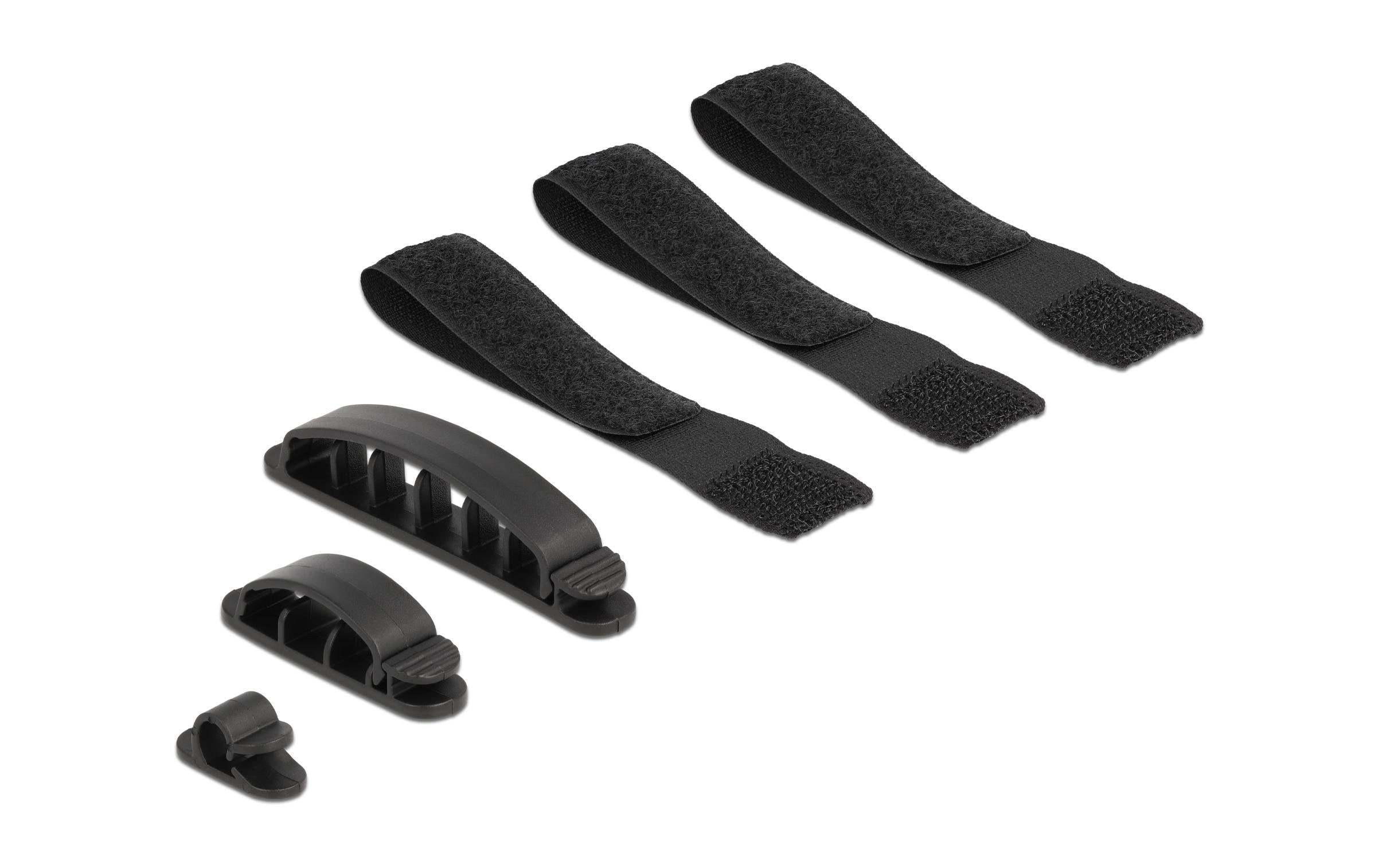 Delock Kabelhalter und Klettband Set 6 Stück – Klettband von Delock