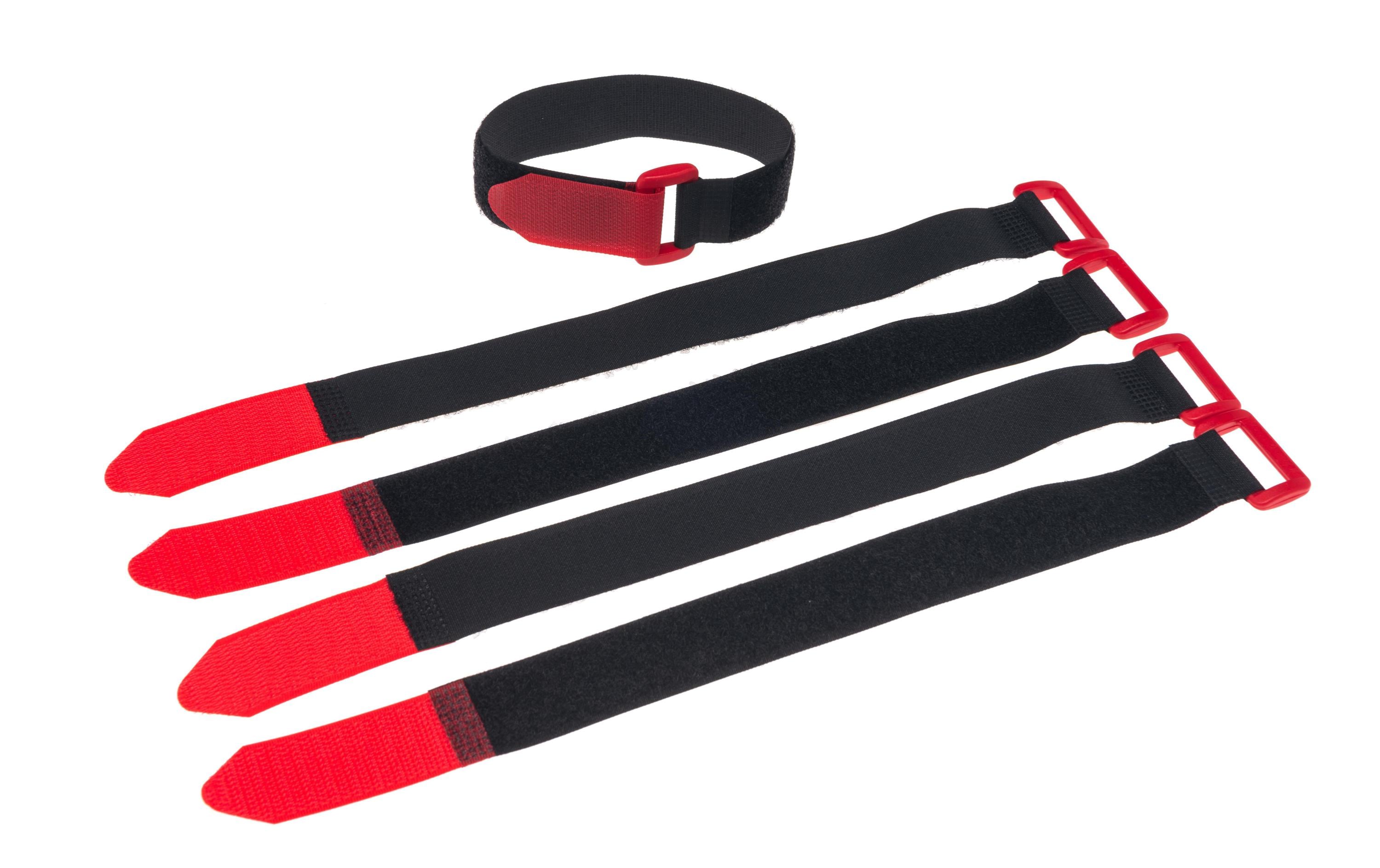 FASTECH Schlaufenband FAST-VSTRAP 25 x 480 mm, Schwarz/Rot – Klettkabelbinder von FASTECH