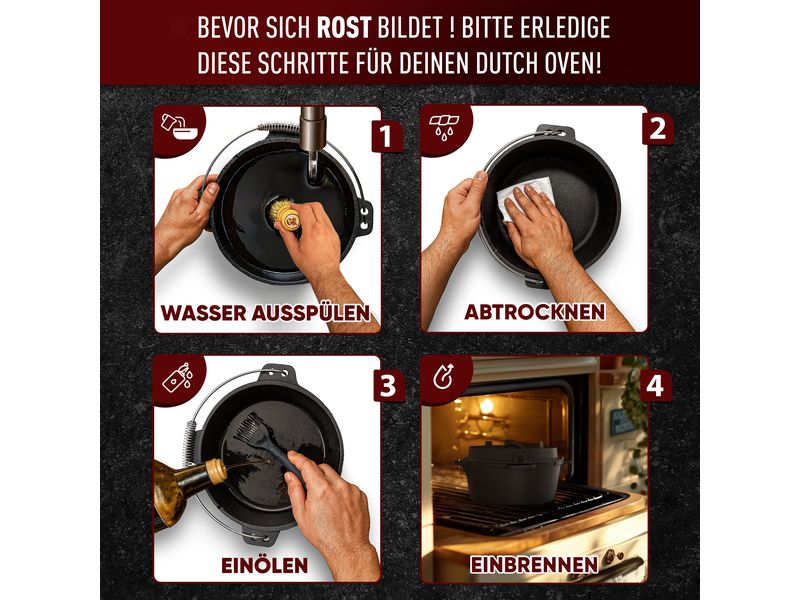 Dutch Oven Set 4,5L mit 2in1 Deckelheber