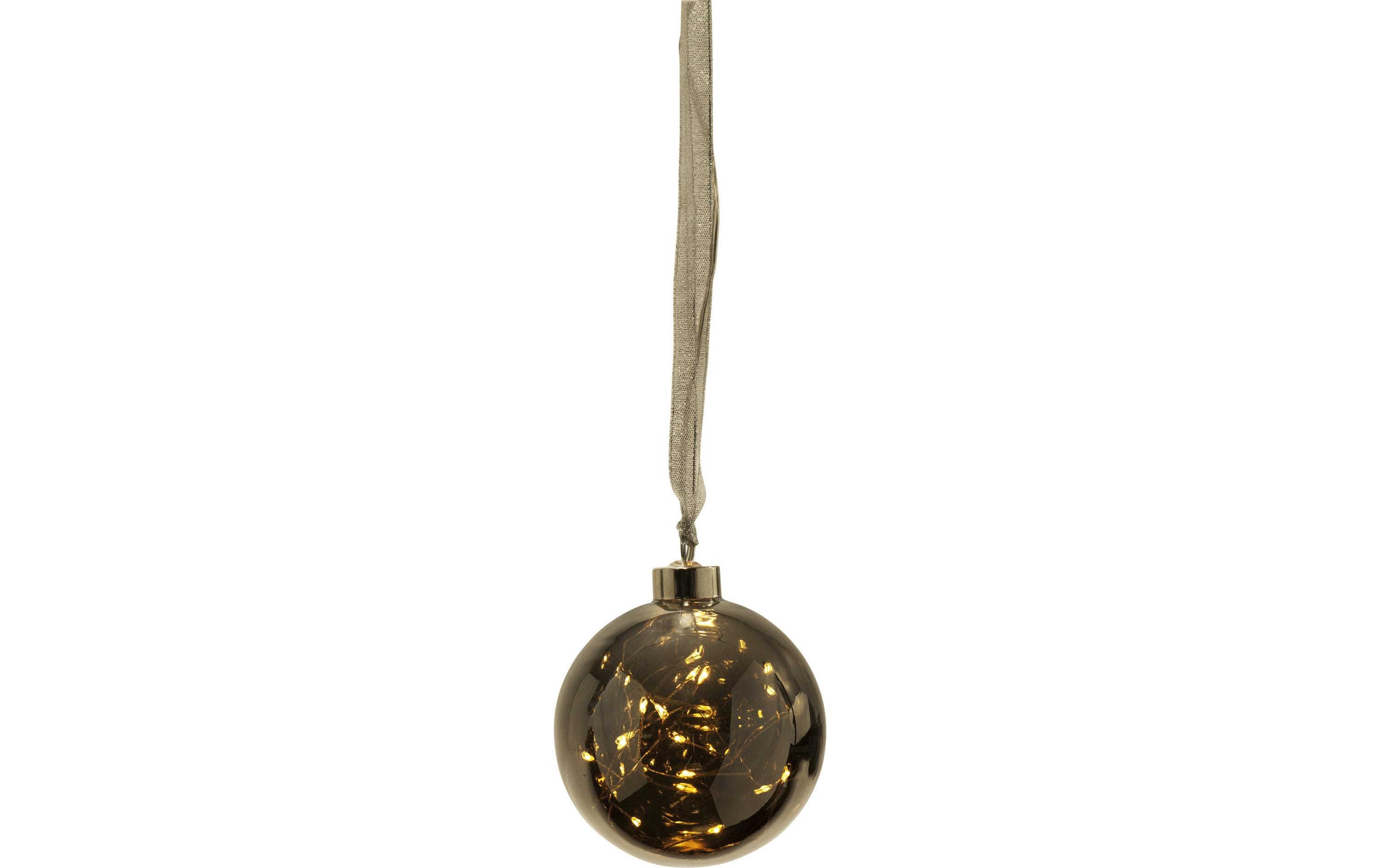 Star Trading Weihnachtskugel Glow, 15 LED, Ø 10 cm, Anthrazit
