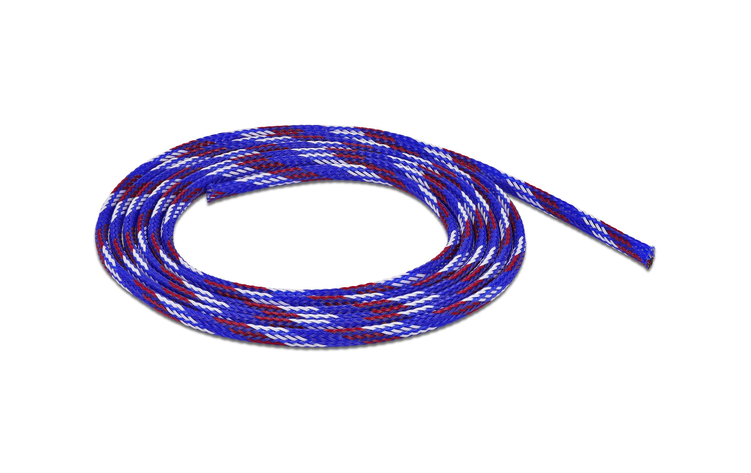 Delock Kabelschlauch dehnbar, 2 m x 6 mm Blau Rot Weiss – Kabelschlauch von Delock