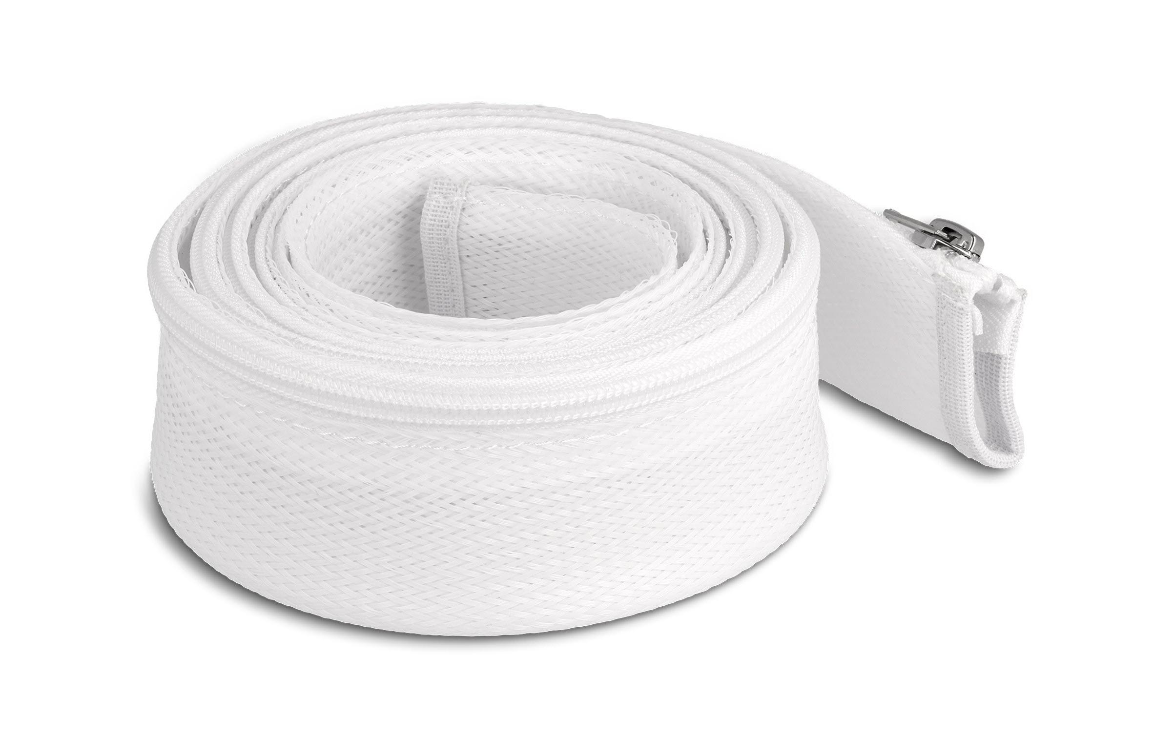 Delock Geflechtschlauch mit Reissverschluss 2 m x 50 mm Weiss – Kabelschlauch von Delock