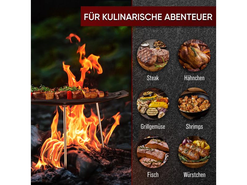 Eingebrannter runde Grillplatte 42cm