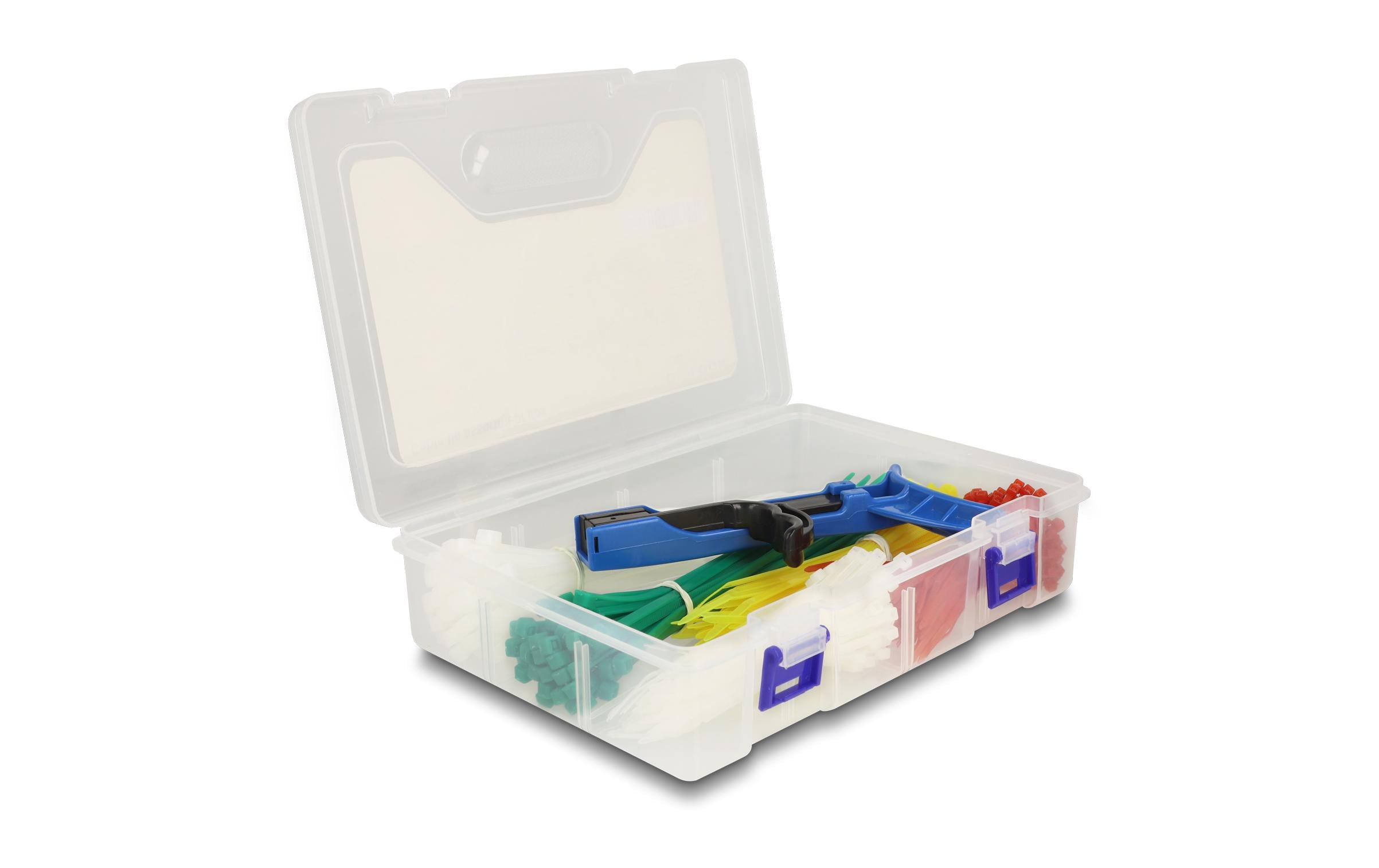 Delock Kabelbinder Sortimentsbox mit Spannwerkzeug 350-teilig – Kabelbinder von Delock