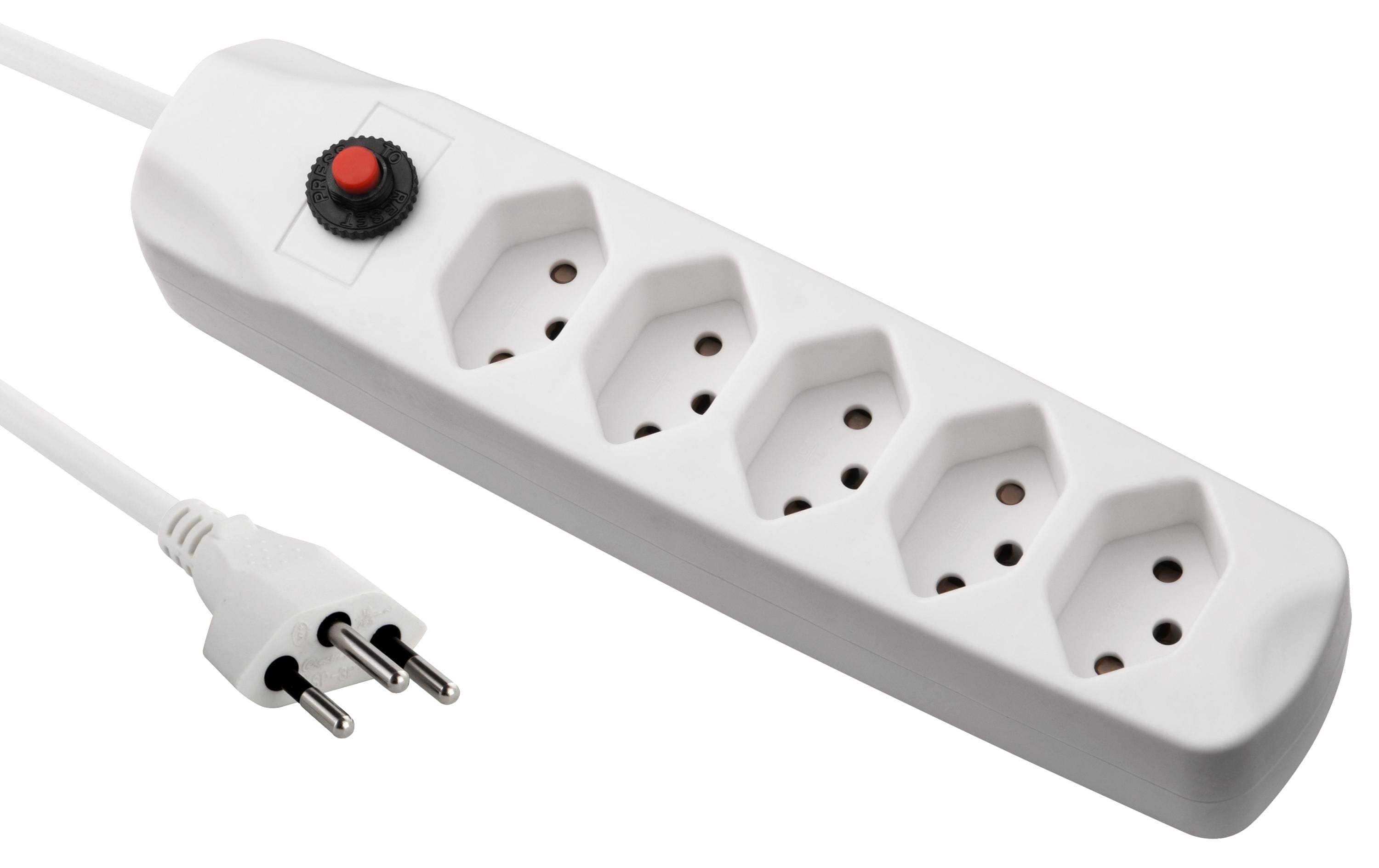 FURBER.power Steckdosenleiste mit Überlastschutz 5x T13 Weiss – Steckerleiste von FURBER.power