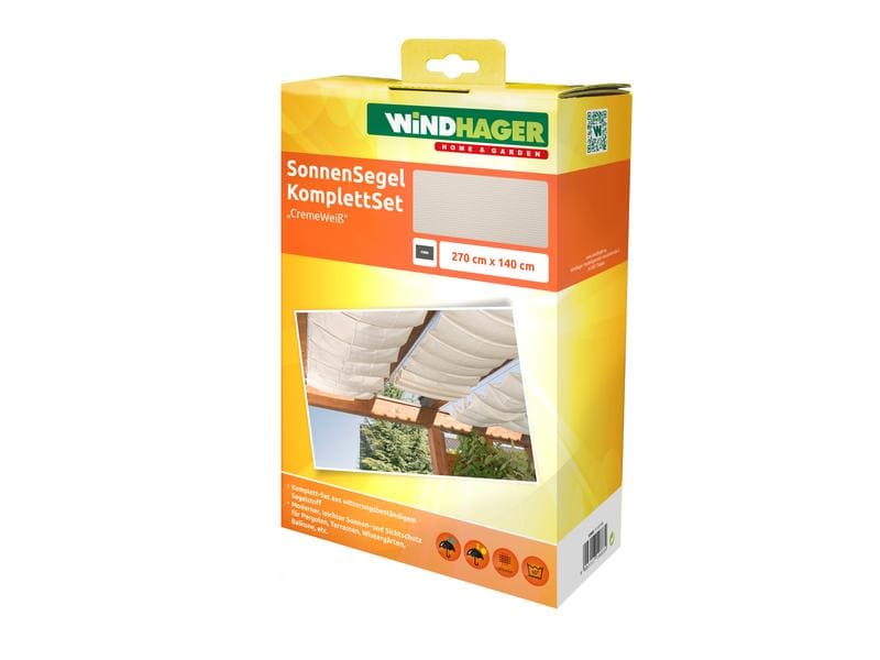 Sonnensegel-Pergola-Komplett-Set creme
