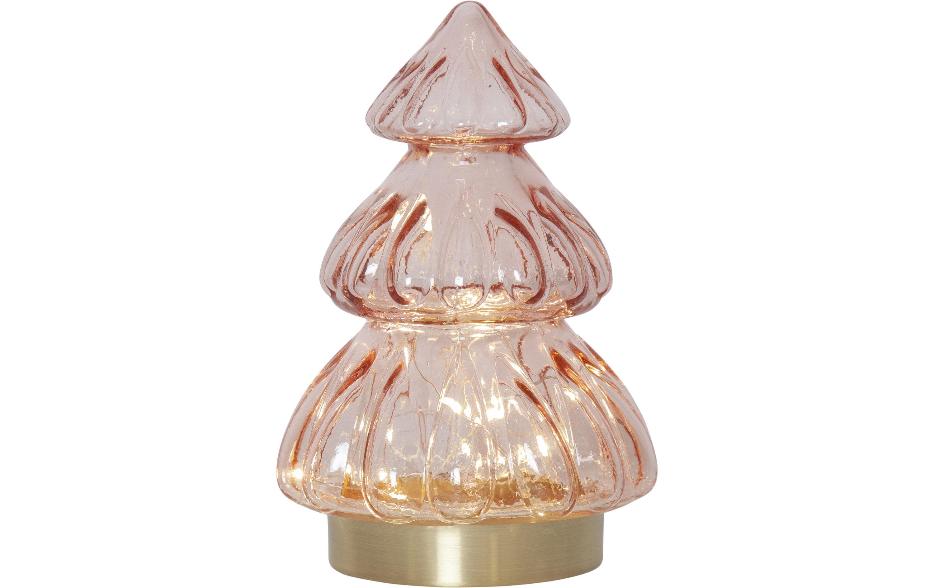 Star Trading Glasdekoration Abete, 18 cm, Pink – LED-Weihnachtsdeko von Star Trading