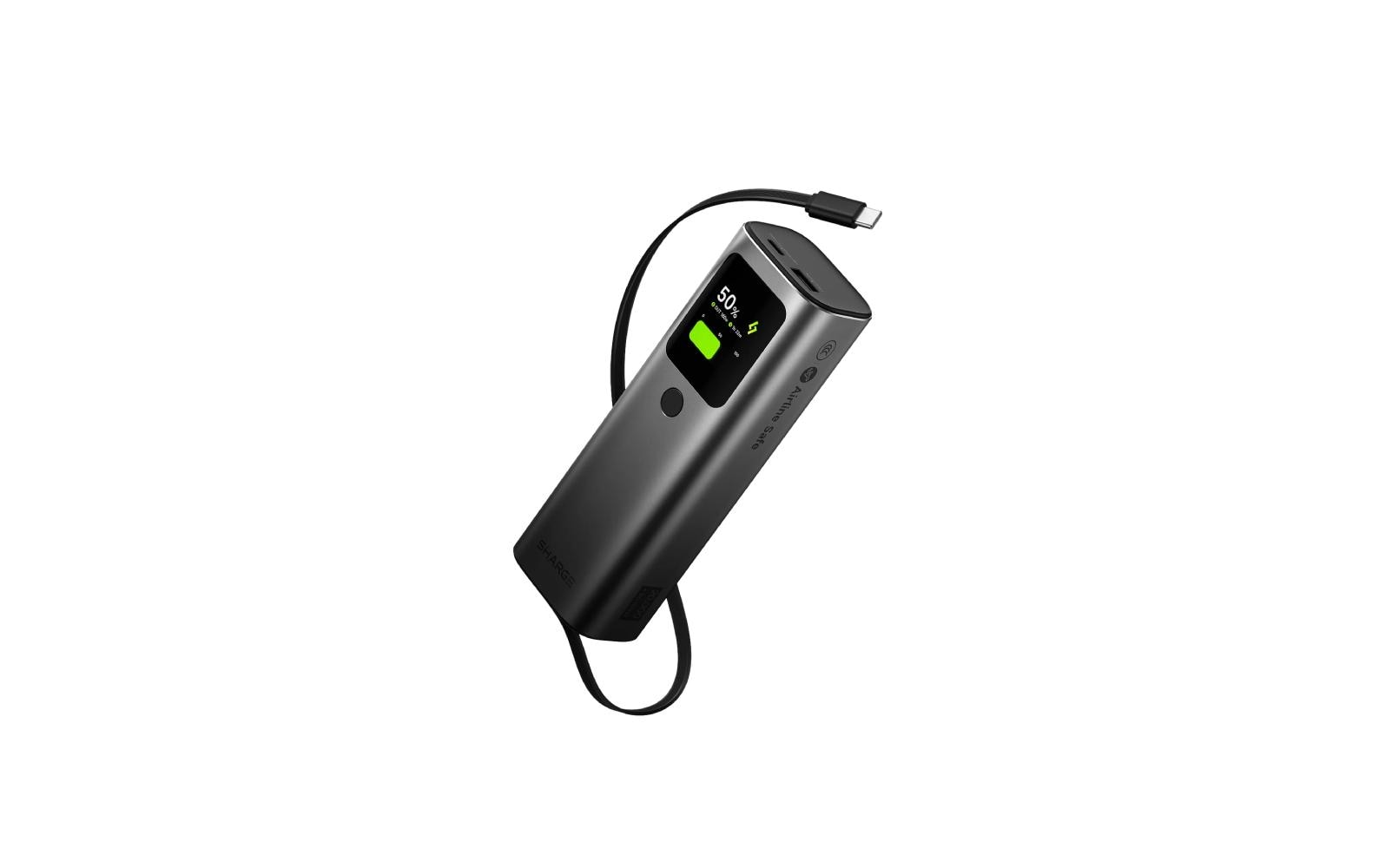 Sharge Powerbank Retractable 165 BLA, 20000 mAh