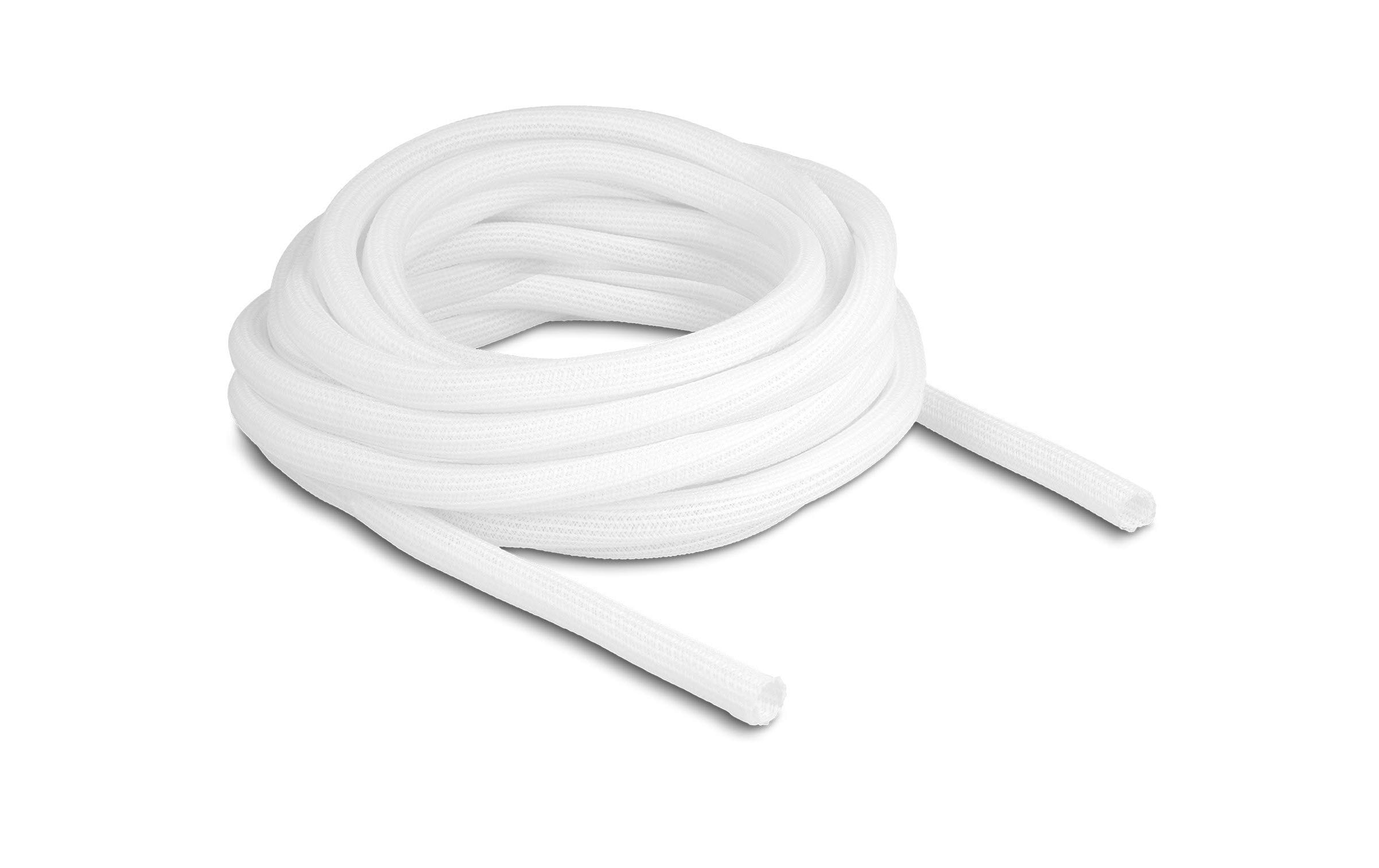 Delock Geflechtschlauch Selbstschliessend 10 m x 9 mm Weiss – Kabelschlauch von Delock