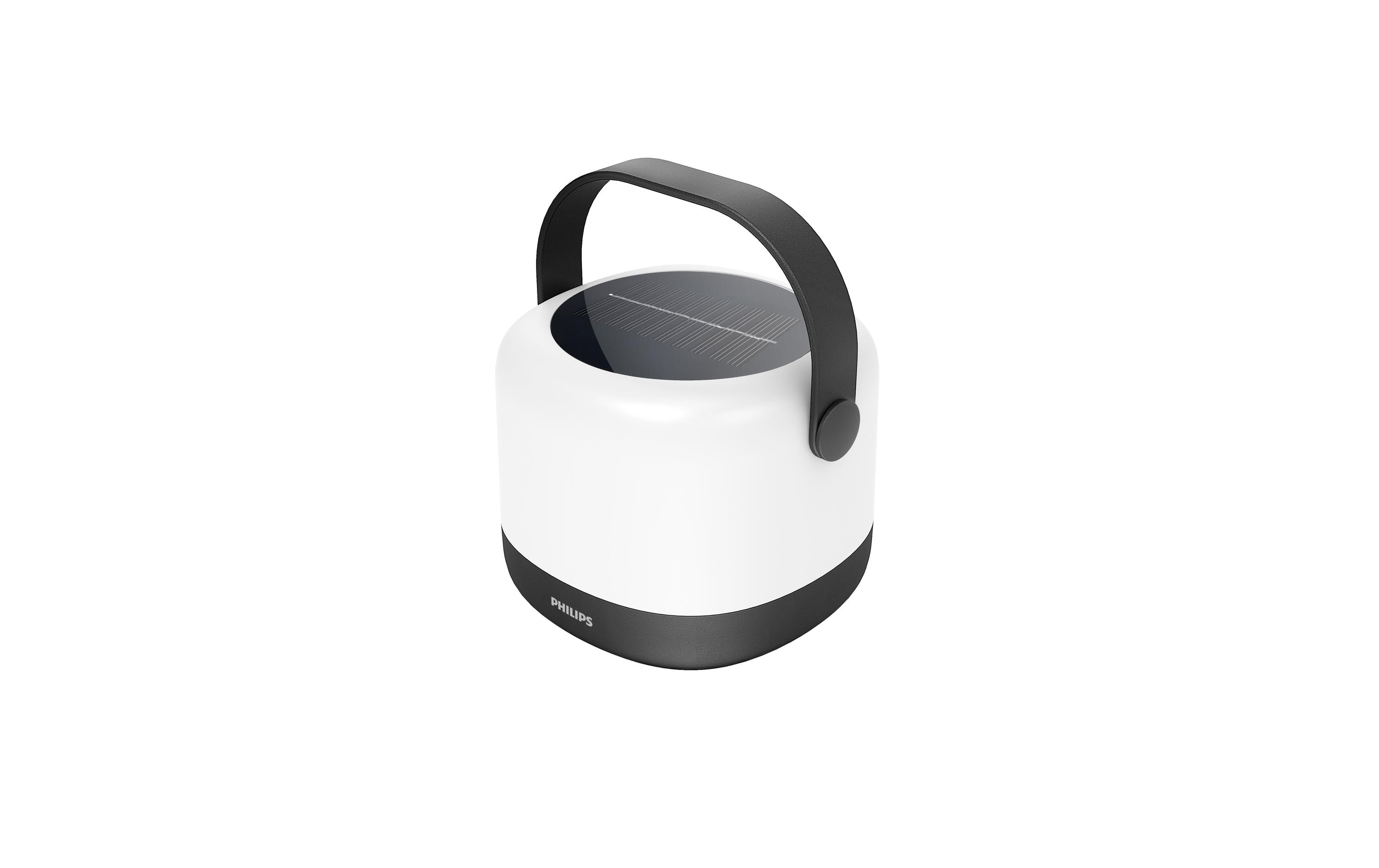Philips Alula tragbare Solarleuchte, 3000K und RGB, USB, IP44 Weiss – LED-Laterne von Philips