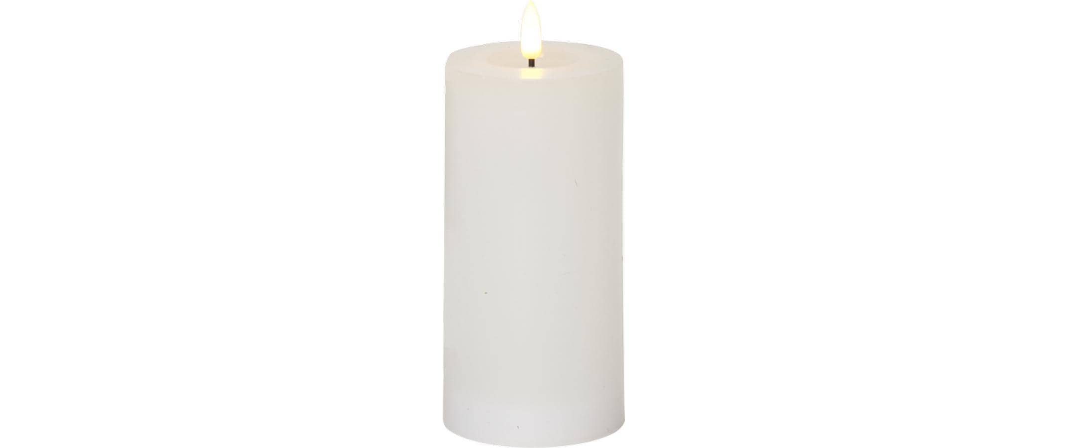 Star Trading LED-Kerze Pillar Flamme Flow Indoor, Weiss, 17.5 cm Höhe – LED-Kerze mit Timer von Star Trading