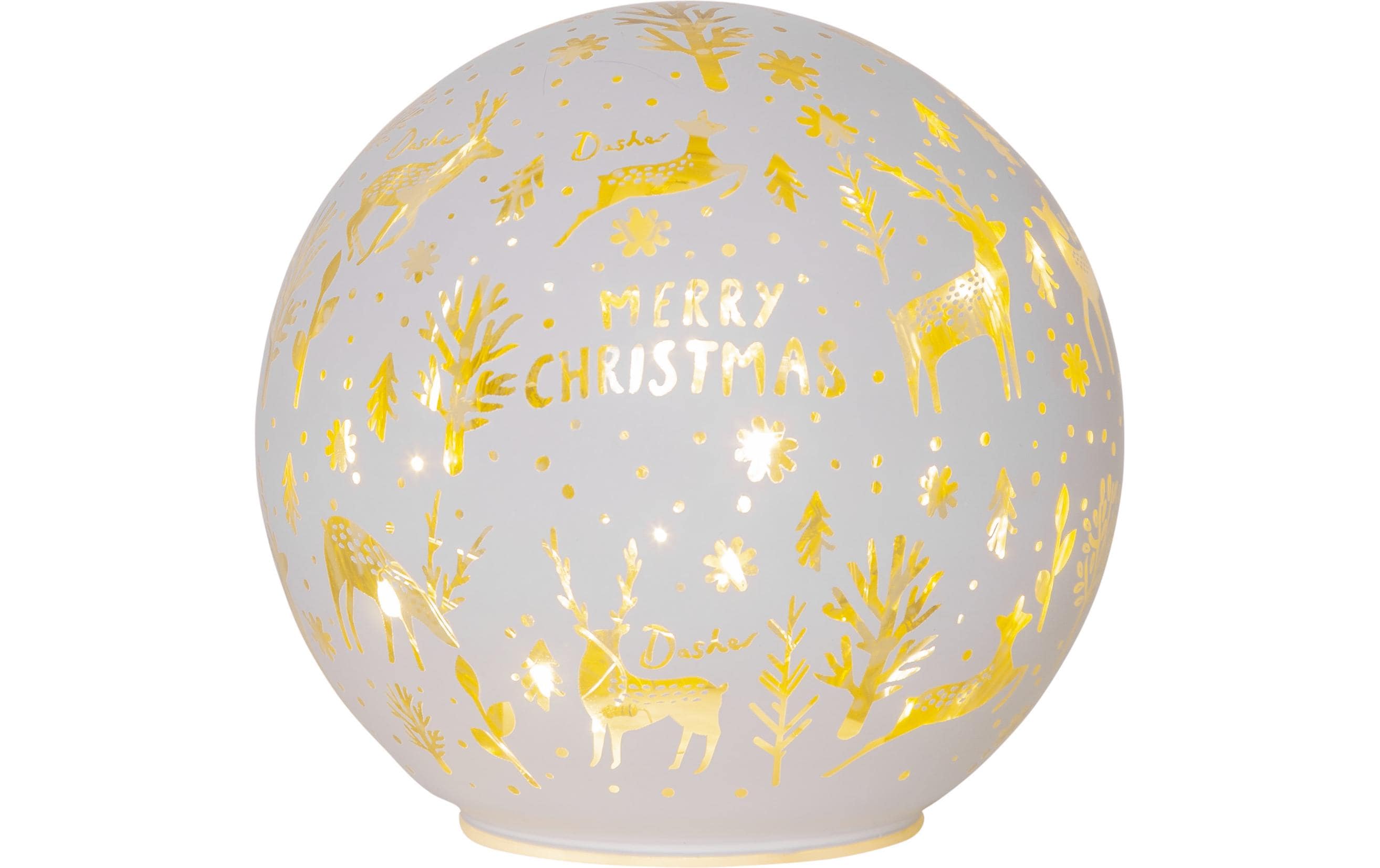Star Trading Schneekugel MerryX-mas, Ø 15 cm, Weiss