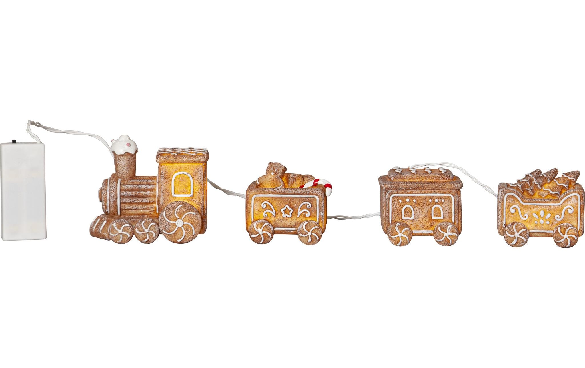 Star Trading LED-Figur Gingerville, 5er Set, 30 cm, Braun – LED-Weihnachtsfigur von Star Trading