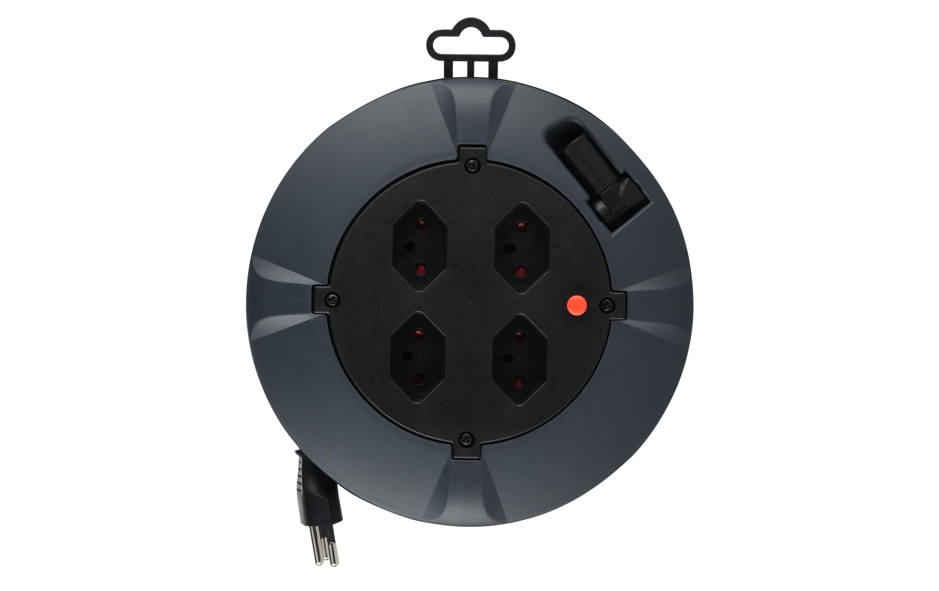 Schönenberger Kabelbox 7m 7m Kabel, 4xT13, dunkelgrau/schwarz – Kabelrolle von Schönenberger