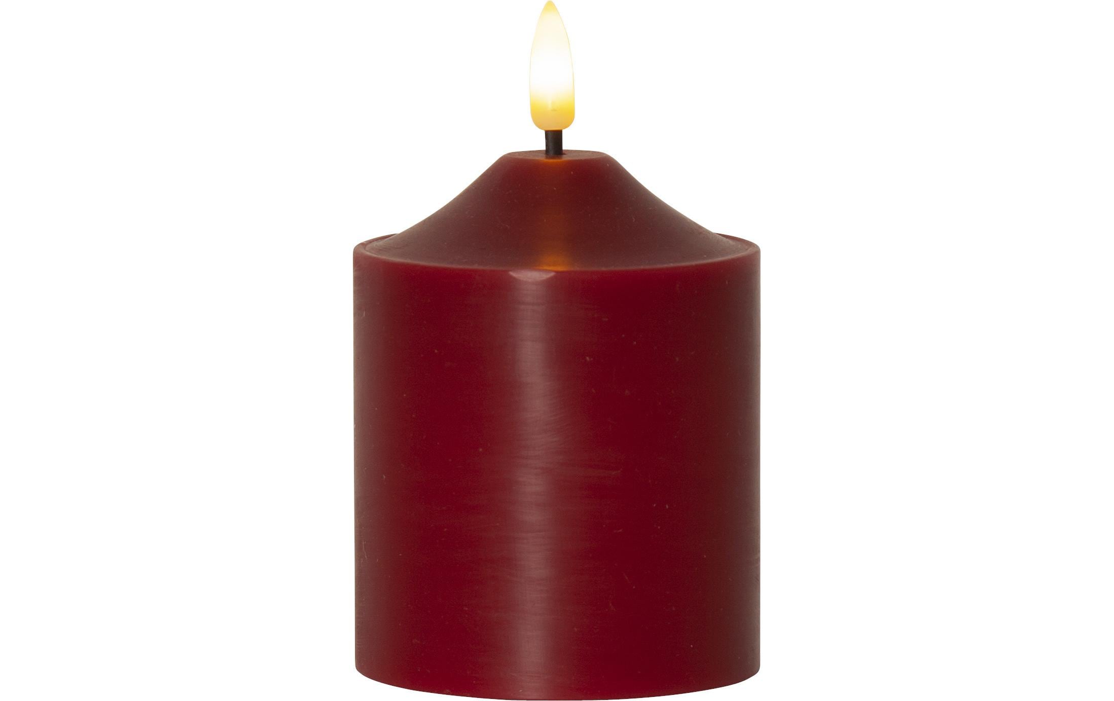 Star Trading LED-Kerze Pillar Flamme, 12 cm, Rot – LED-Kerze mit Timer von Star Trading