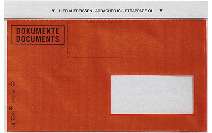 Antalis Dokumententasche C6/5 Druck, Fenster Rechts, 1000 Stück, Rot – Dokumententasche von Antalis