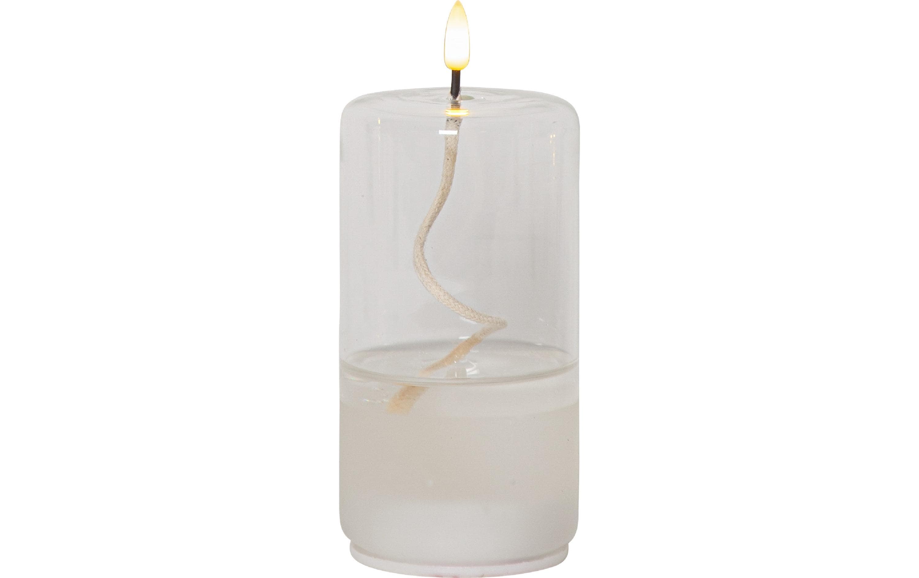 Star Trading LED-Kerze Flamme Float, Ø 8 x 17.5 cm, Transparent – LED-Kerze von Star Trading