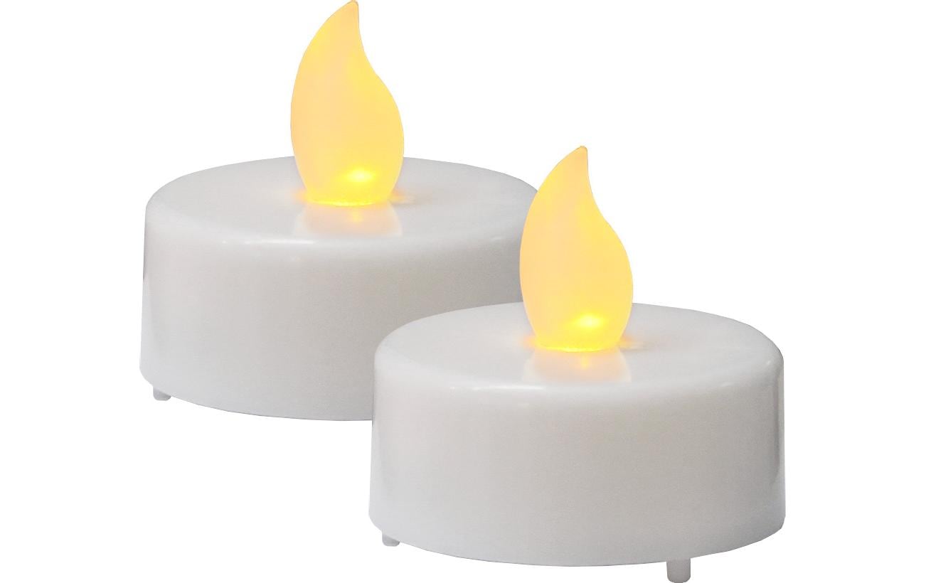 Star Trading LED Teelichter Set Paulo Ø 4 x 4 cm, Weiss, 2 Stk – LED-Teelichter von Star Trading
