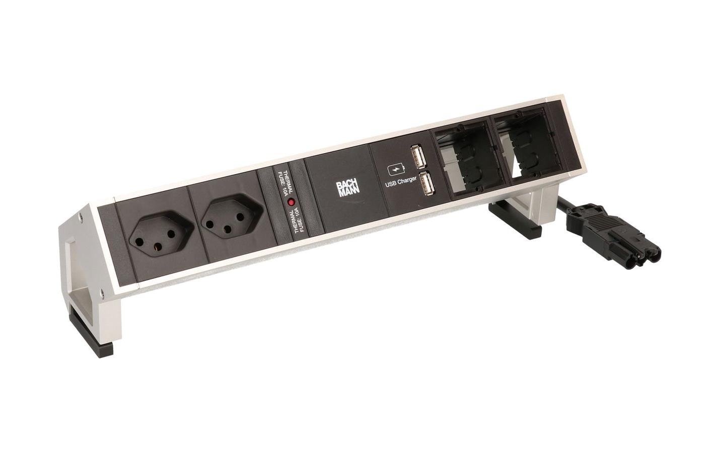 Bachmann Tischsteckdosenleiste DESK 2  2x T13,  2x ABD 2x T13 – 2 ABD – Tischsteckdosenleiste von Bachmann