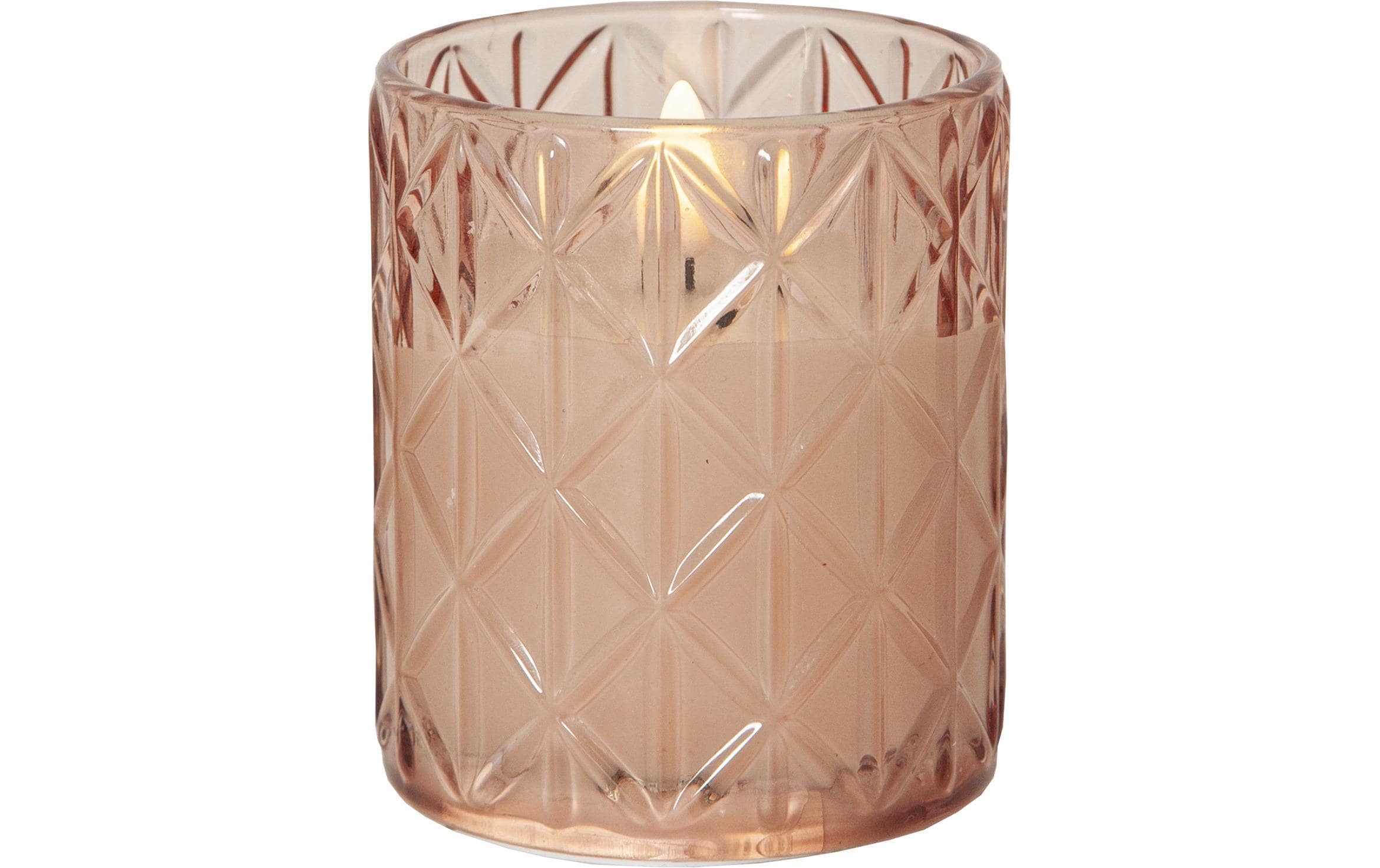 Star Trading LED-Kerze Flamme Romb, 10 cm, Pink – LED-Kerze mit Timer von Star Trading