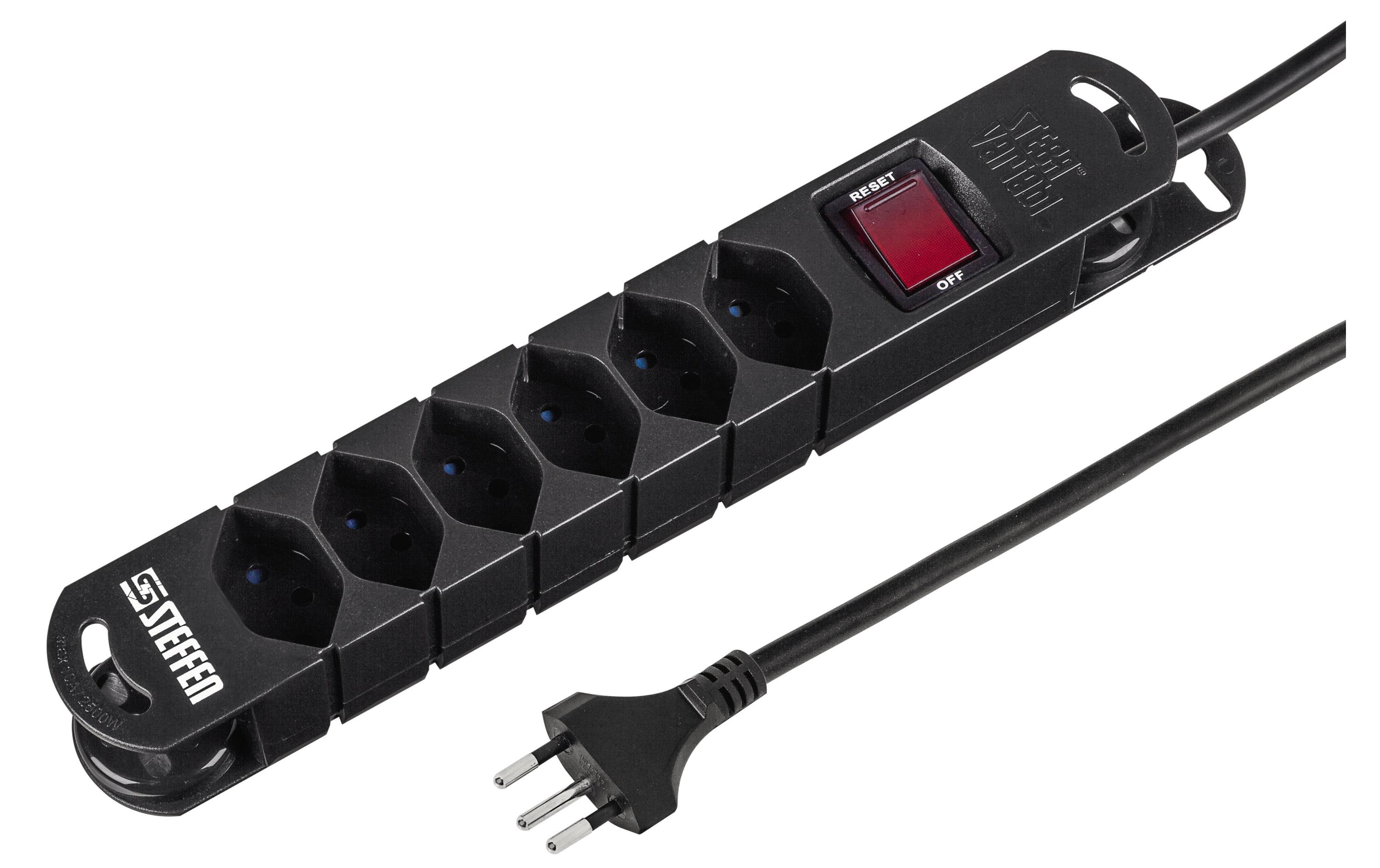 STEFFEN Steckdosenleiste STEBA VARIABL 6x T13 3 m – Steckerleiste von STEFFEN