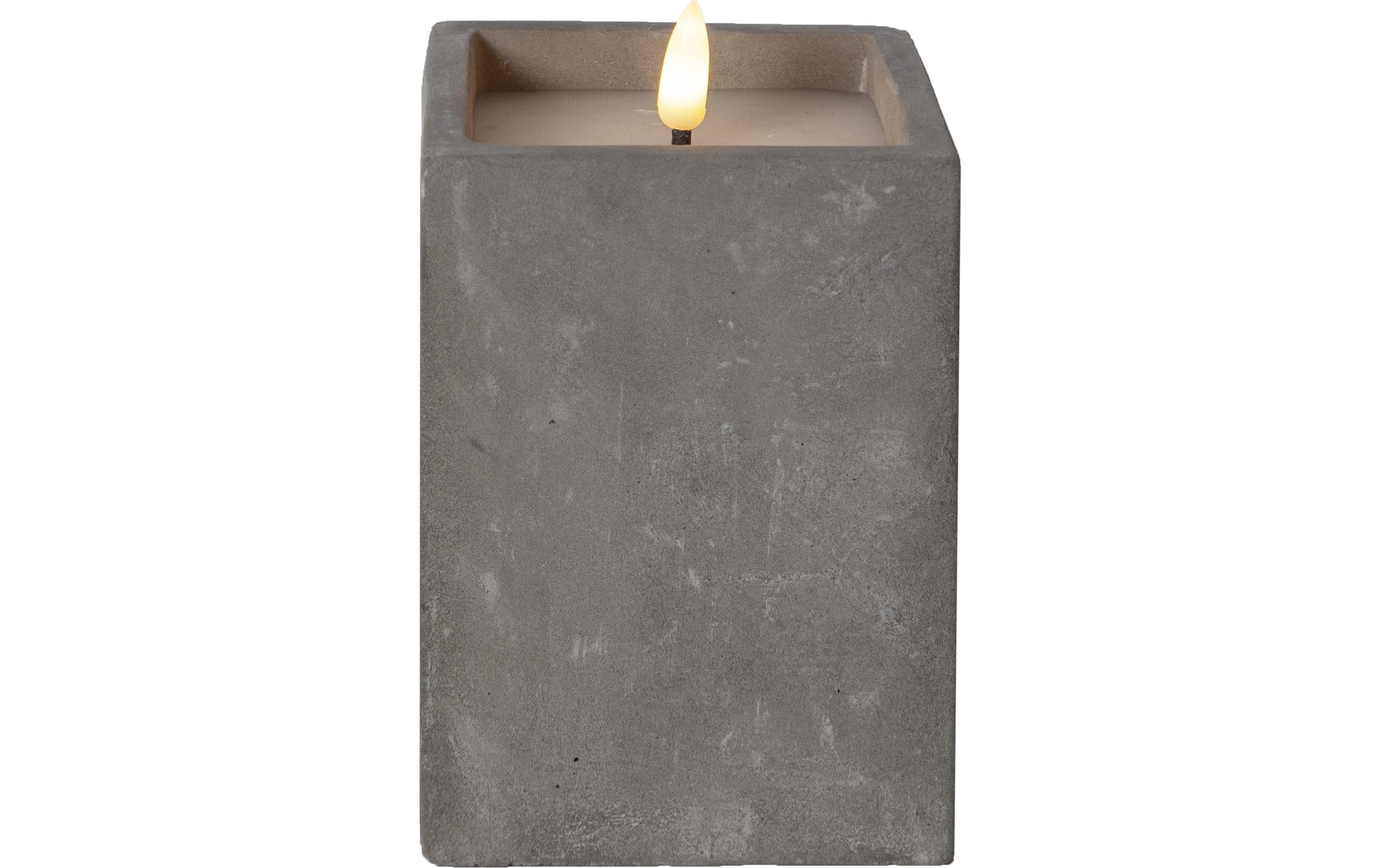 Star Trading LED-Kerze Flamme Cem, 9 x 9 x 14.5 cm, Grau – LED-Kerze mit Timer von Star Trading
