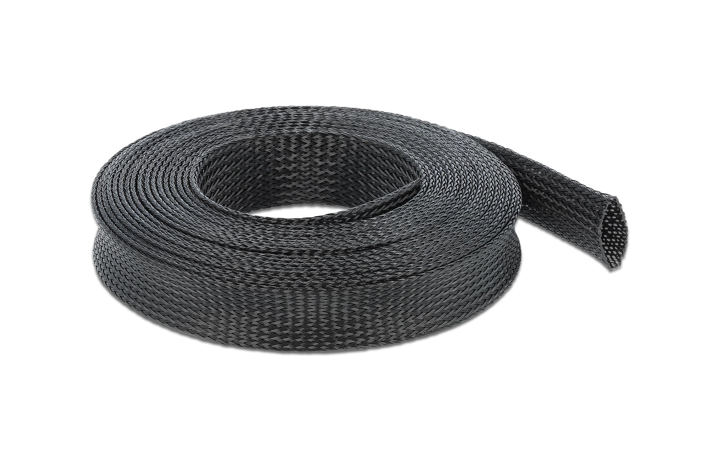 Delock Kabelschlauch 10mx25mm, dehnbar Schwarz – Kabelschlauch von Delock