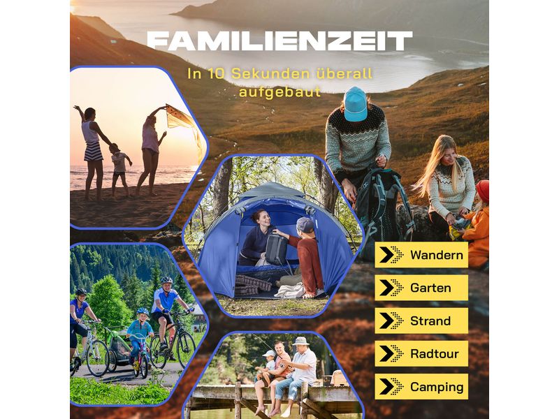 Where Tomorrow 3 Personen Zelt Blau Pop Up