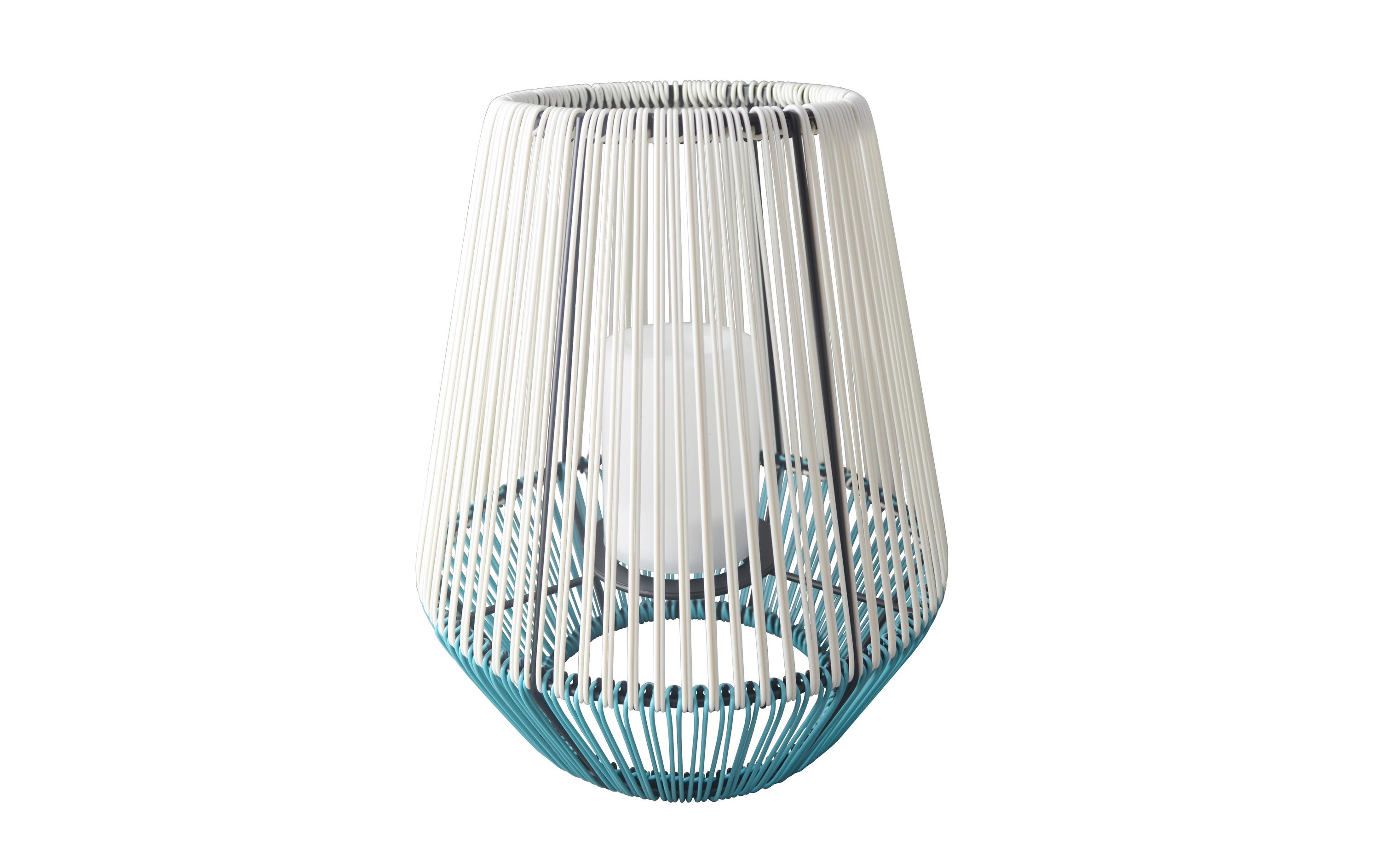 Schönenberger Windlicht Solar Wega, Weiss, Blau – Windlicht mit Solar von Schönenberger