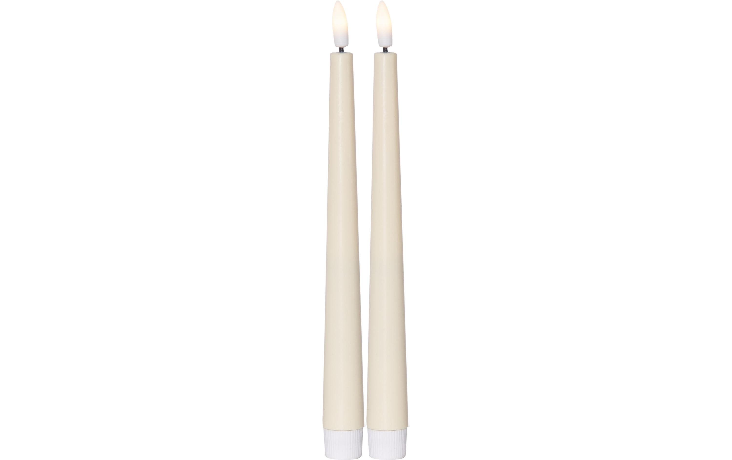 Star Trading LED-Stabkerzen Set Dinner Candy 2 pack, Warmweiss – Beige – LED-Stabkerze mit Timer von Star Trading