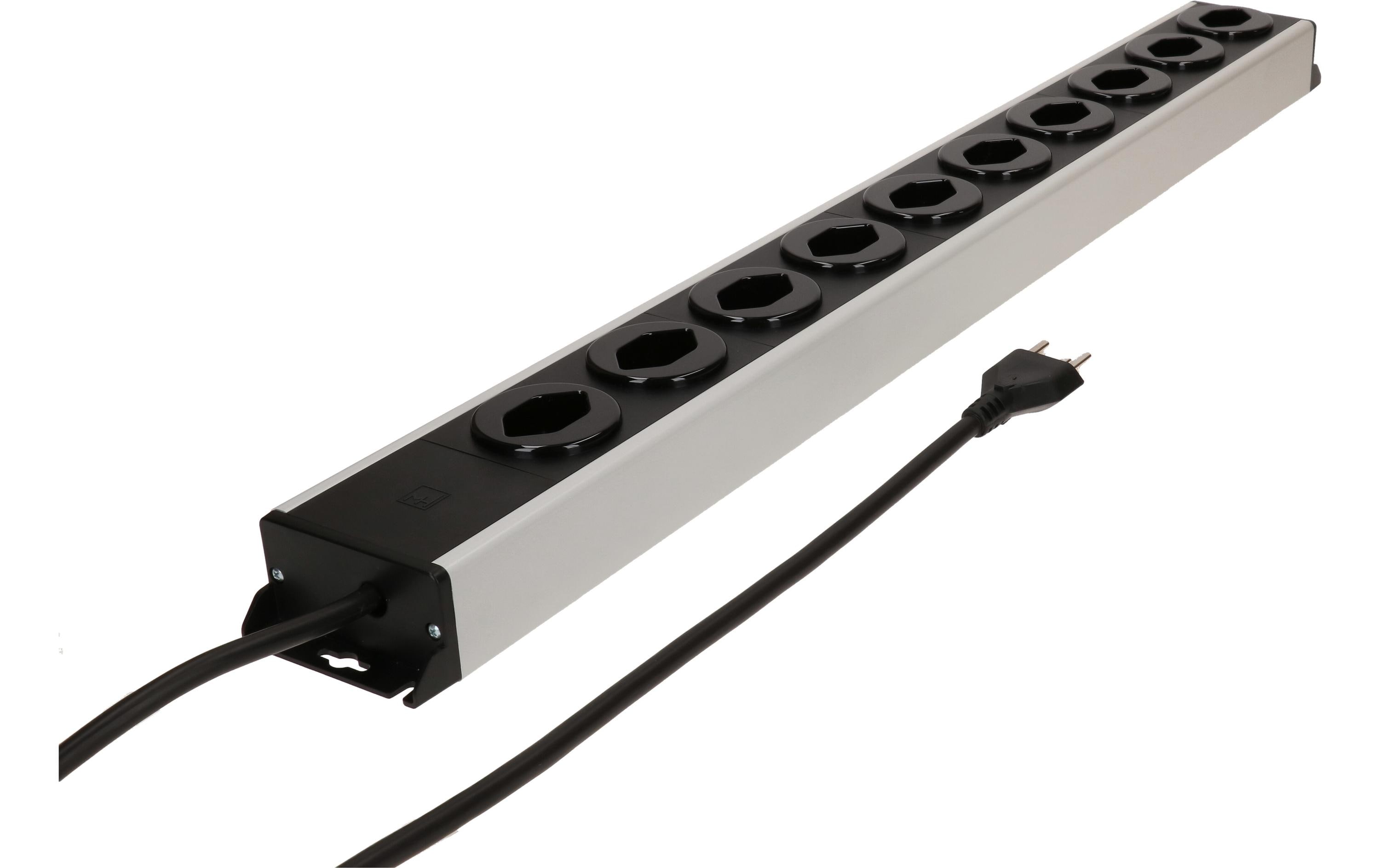 Max Hauri Steckdosenleiste Power Line 10x Typ 23 grau/schwarz 1.5m – Industrie-Steckerleiste von Max Hauri