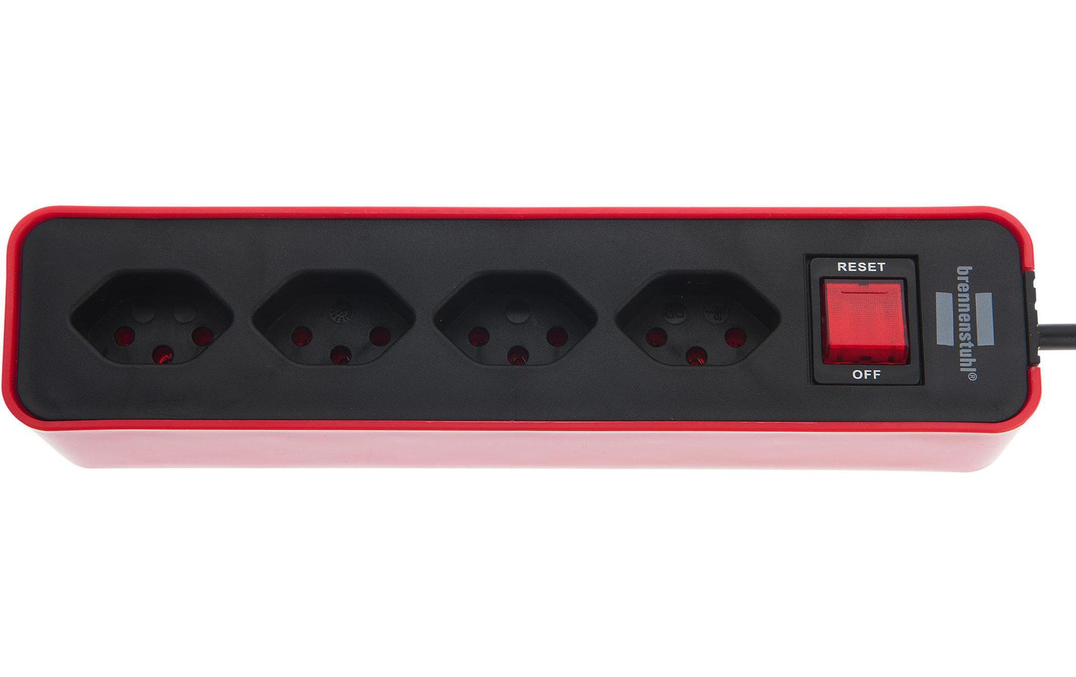 Brennenstuhl Steckdosenleiste Ecolor 4x T13 Rot / Schwarz