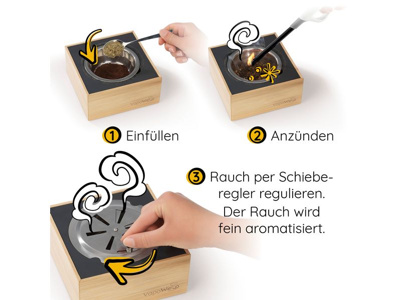 VapoWesp Räucherbox hellbraun