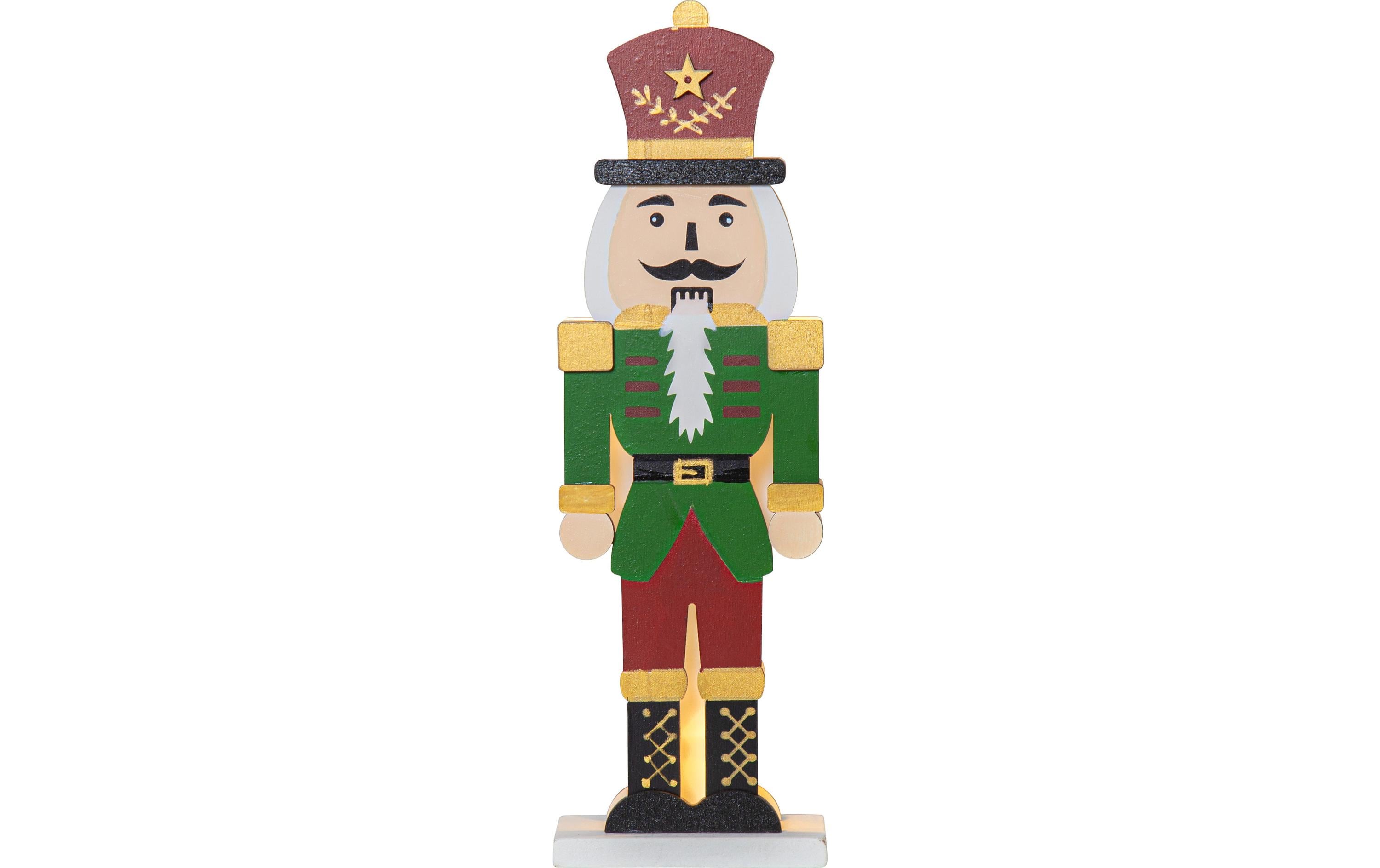 Star Trading LED-Figur Nutcracker, 25 cm, Grün – LED-Leuchtfigur von Star Trading
