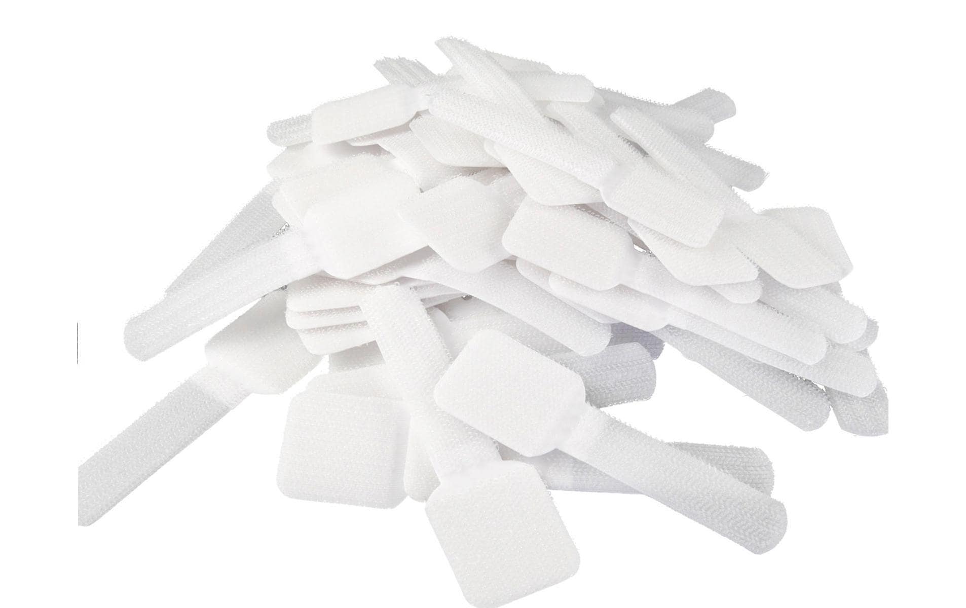 Label-the-cable Klettkabelhalter WALL STRAPS 3 x 9 cm Weiss, 50 Stück