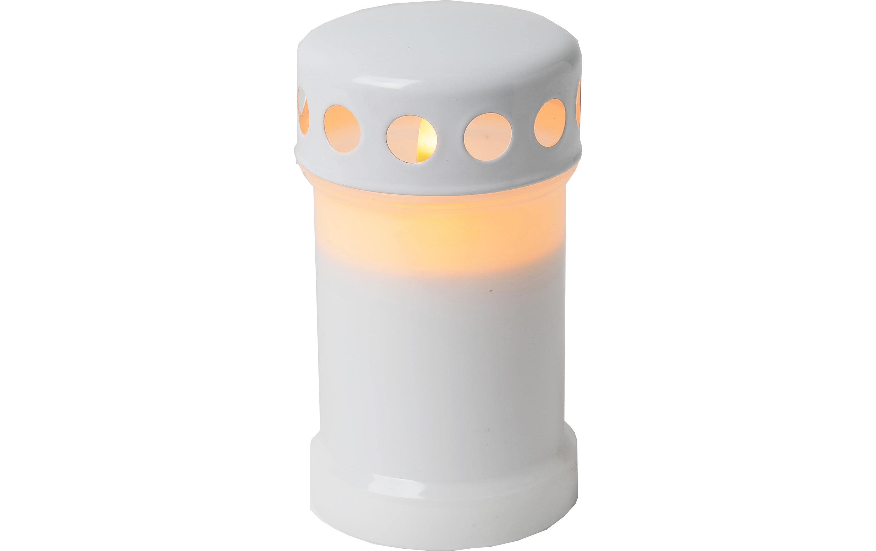 Star Trading LED Grabkerze Serene Outdoor, Weiss, 13.5 cm Höhe – LED-Grabkerze für aussen von Star Trading