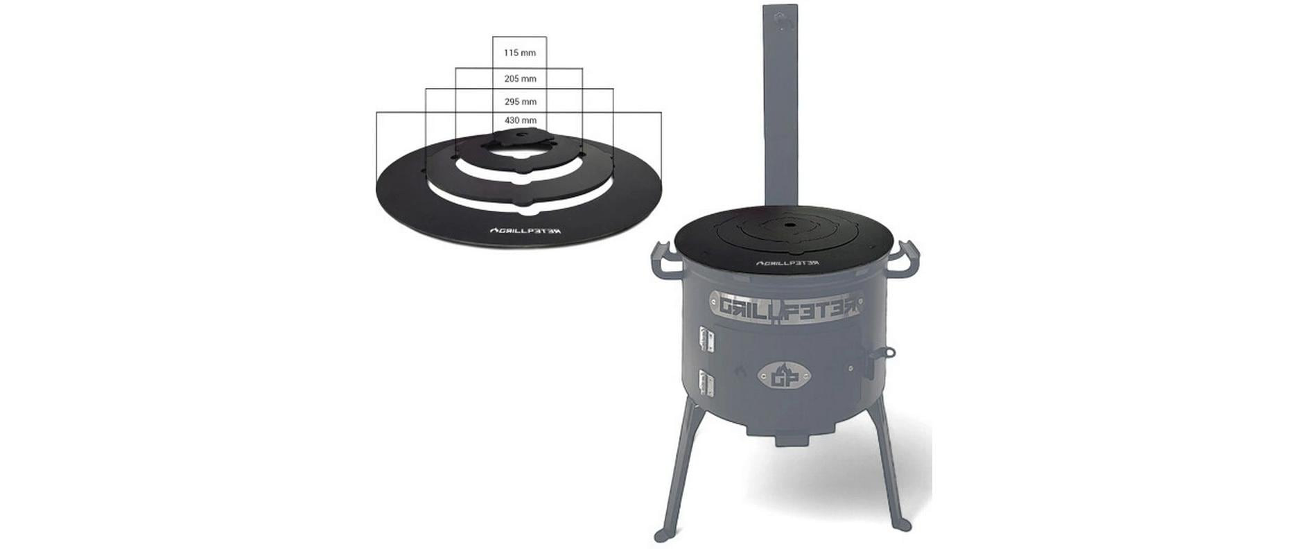 GRILLPETER Grillplatte für Utschak 40 cm, 12 L