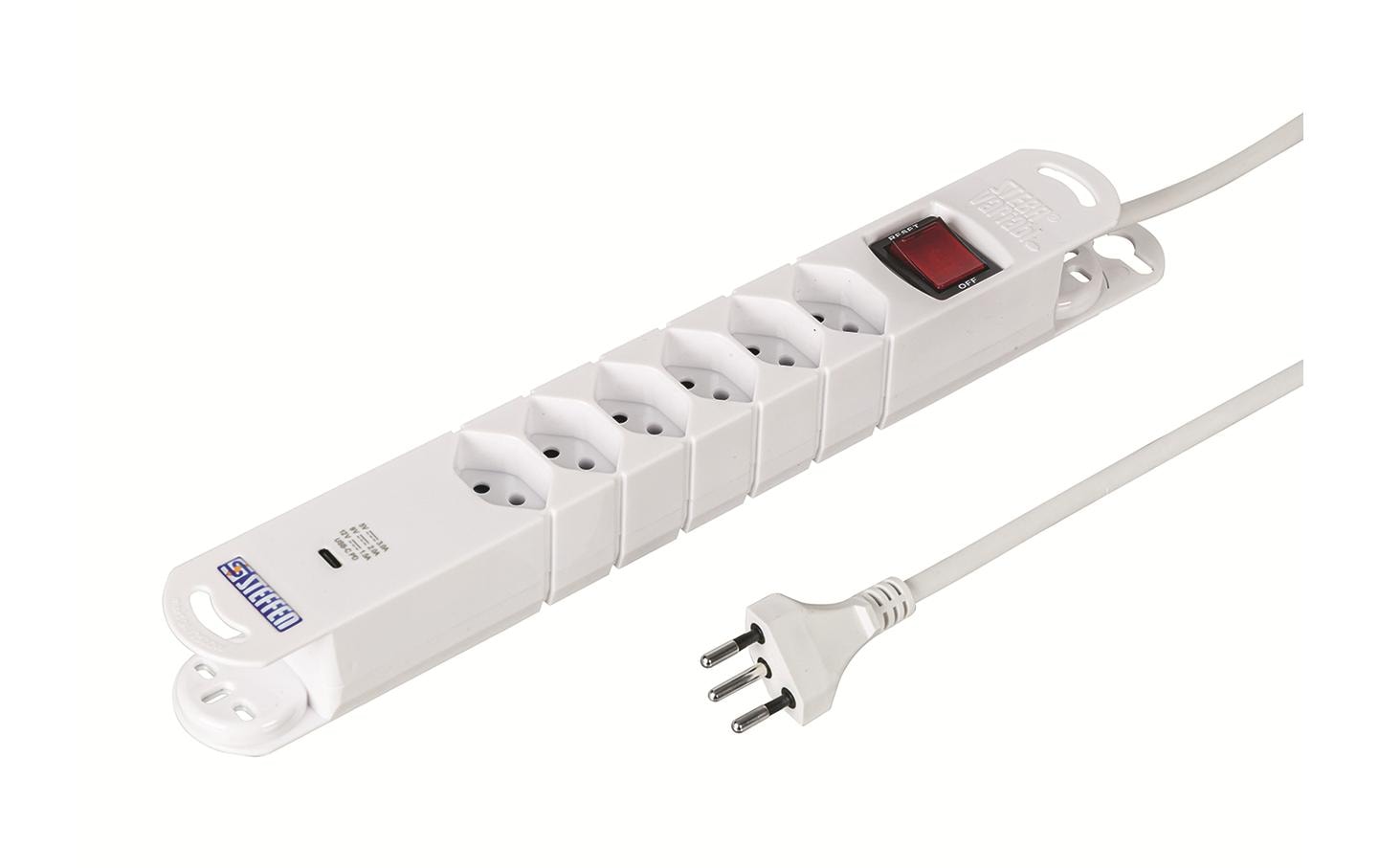 STEFFEN Steckdosenleiste VARIABL 6x T13, USB-C mit Schalter – Steckerleiste von STEFFEN