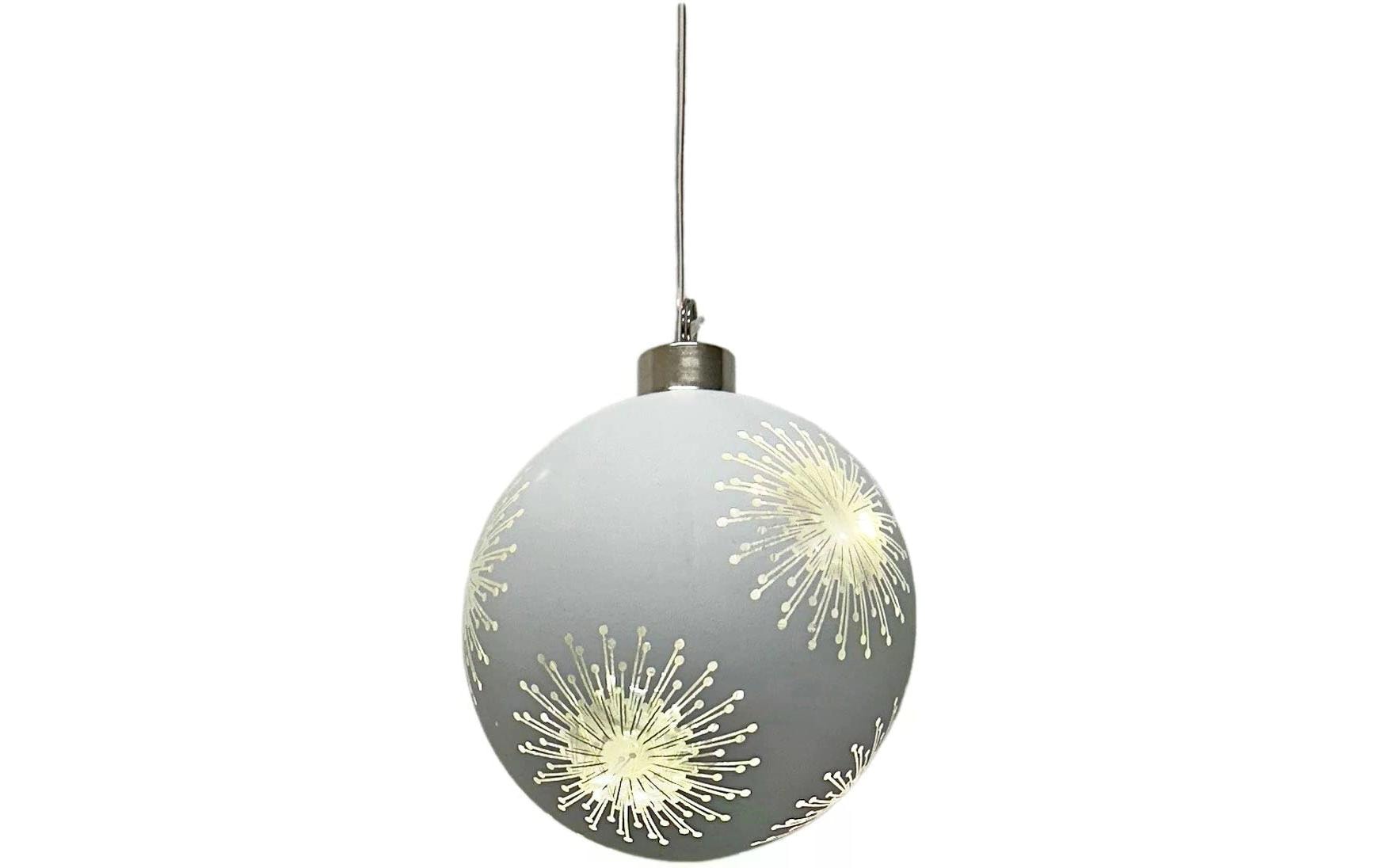 Dameco Weihnachtskugel 8 LEDs, Ø 10 cm, Silber