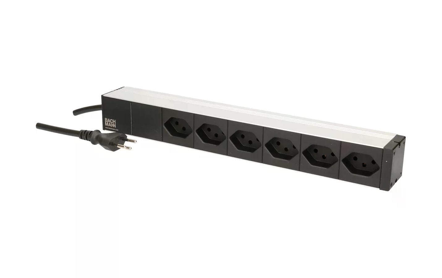 Bachmann Steckdosenleiste 6 x T13, 1HE, Schwarz