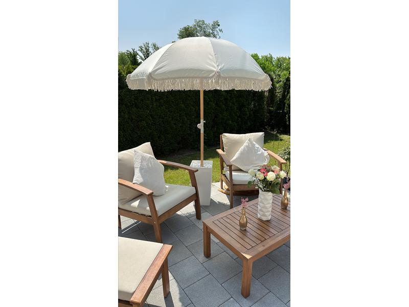 KOOR, Sonnenschirm Boho Off-White, 180 cm