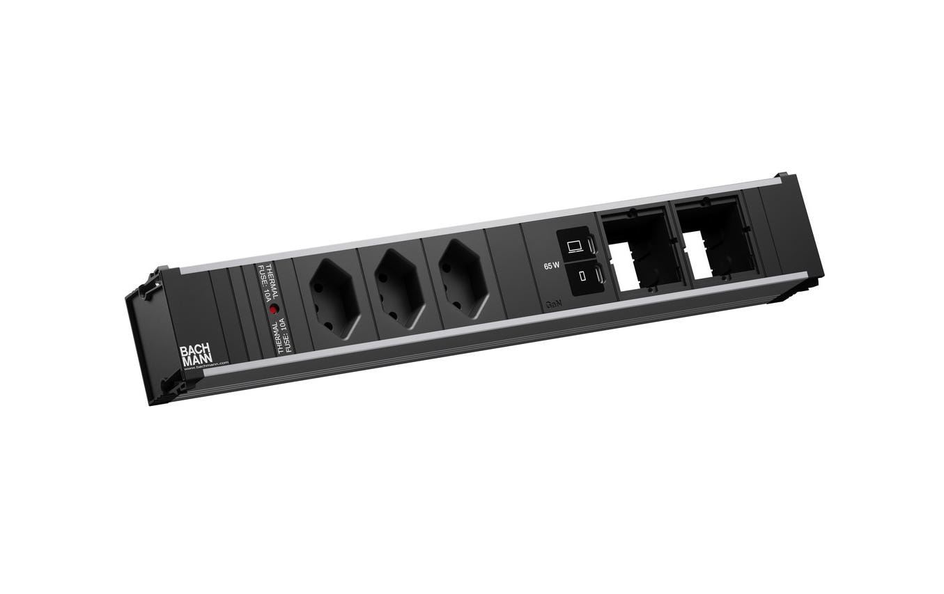Bachmann Einbausteckerleiste CONI L 3xT13 1xUSB C/C 65W 2xCM 0.2m – Einbausteckdose von Bachmann