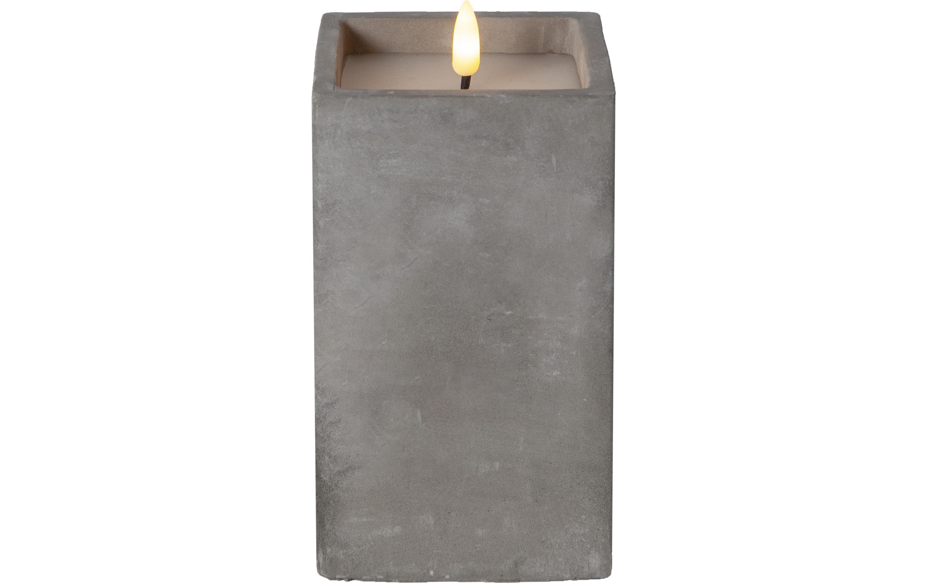Star Trading LED-Kerze Flamme Cem, 9 x 9 x 16.5 cm, Grau – LED-Kerze mit Timer von Star Trading