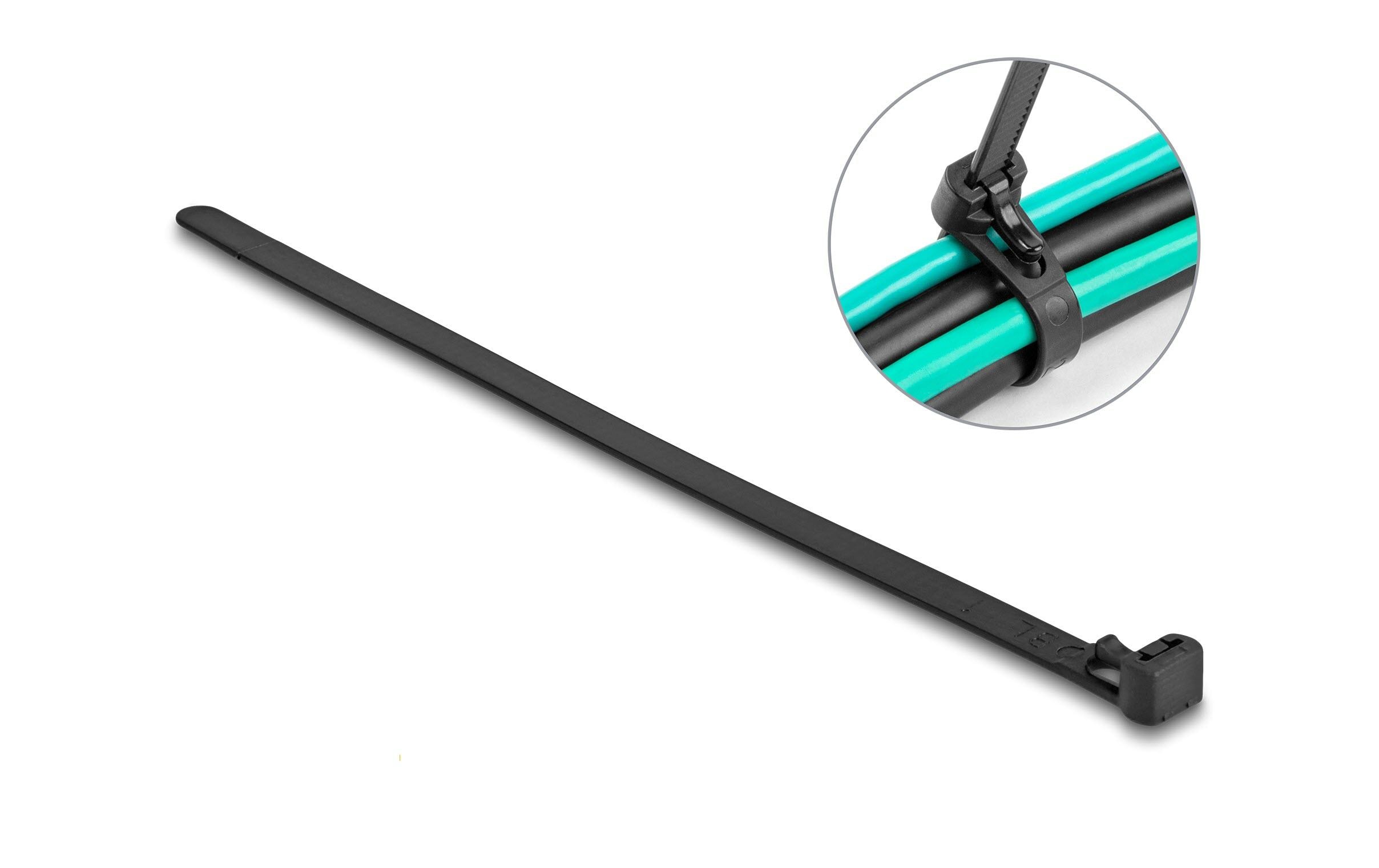 Delock Kabelbinder hitzebeständig 150 mm x 7.5 mm, 100 Stück – Kabelbinder von Delock
